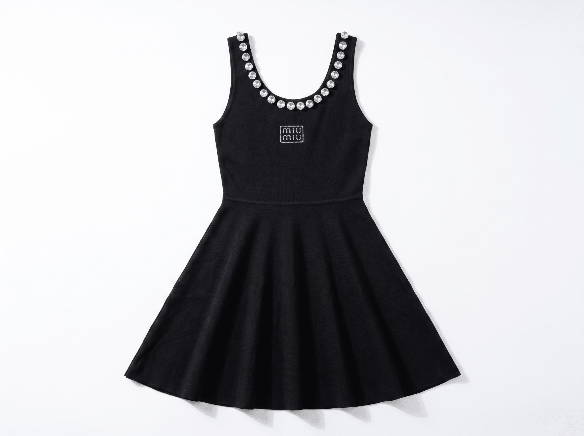 Miu Miu Crystal Embellished Black Mini Dress πβ¨ one size