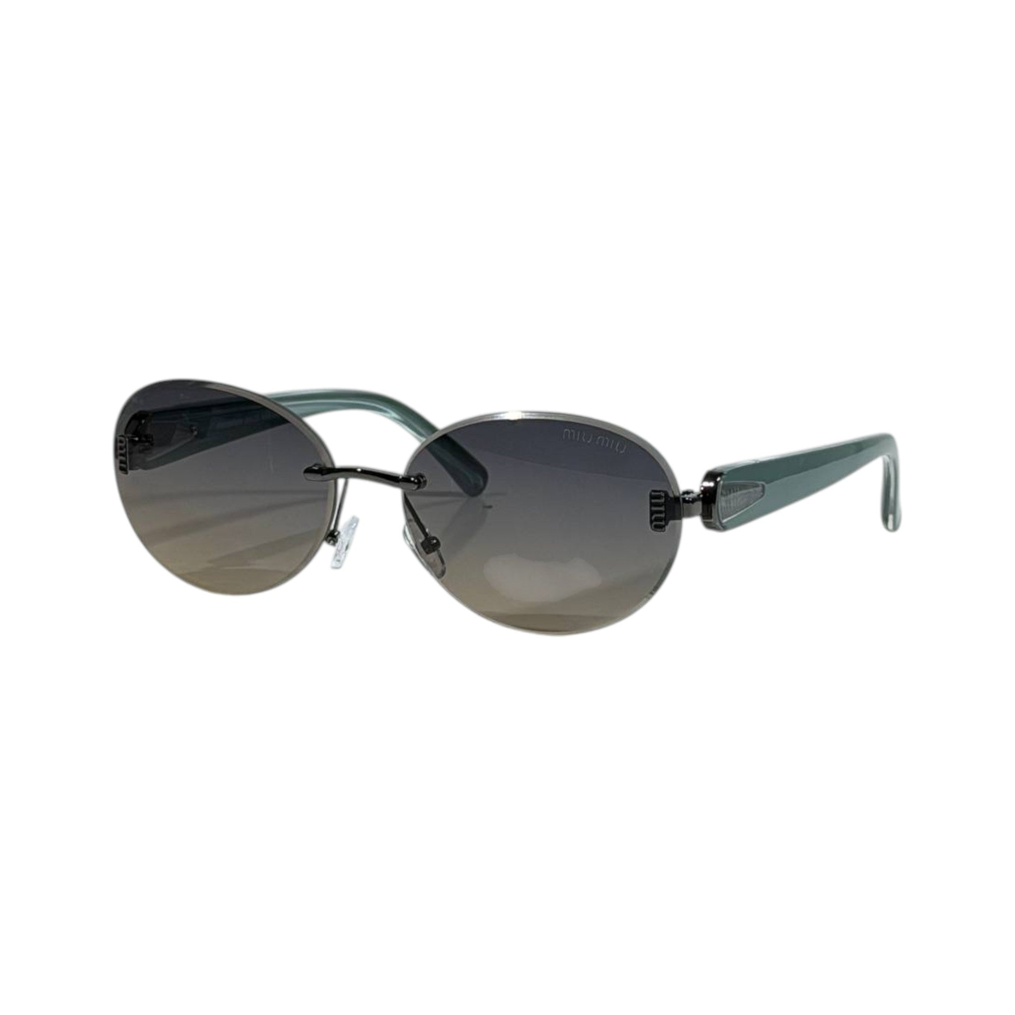 Miu Miu Oval Sunglasses β Green & Silver Chic Luxury πΆοΈπβ¨