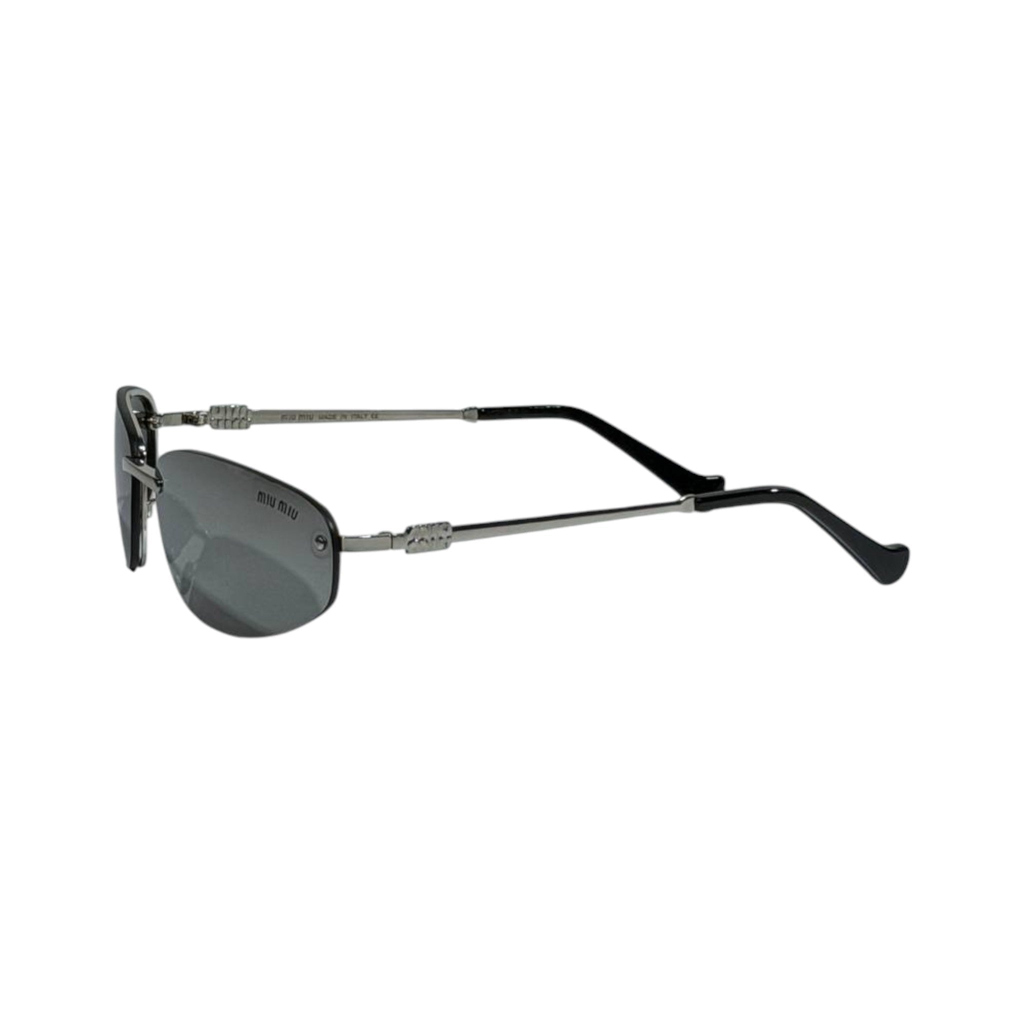 Miu Miu Rimless Silver Luxe Sunglasses – Minimal Chic Statement ✨🖤