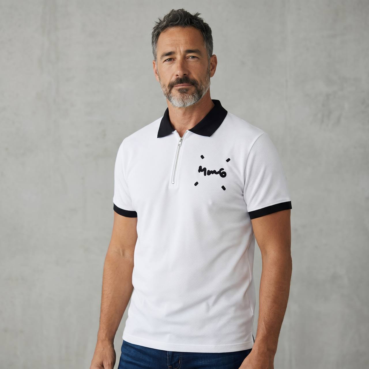 MM6 Maison Margiela Zip Polo Shirt β White & Black Edition π€π€