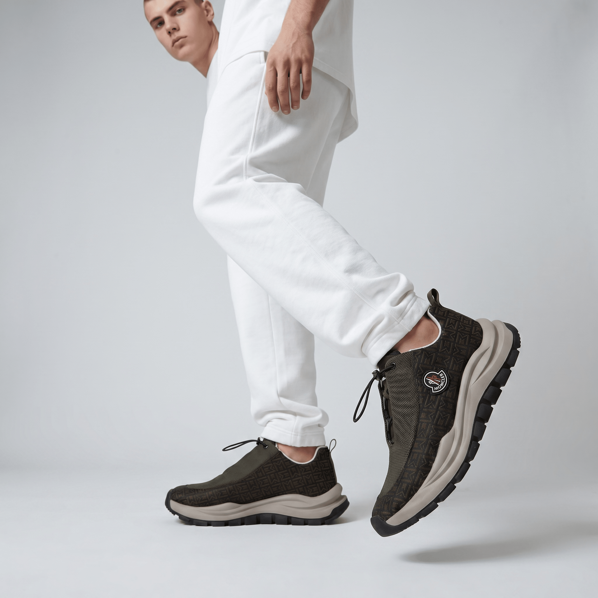 🤎 Moncler Monaco Brown Patterned Sneakers 👟✨