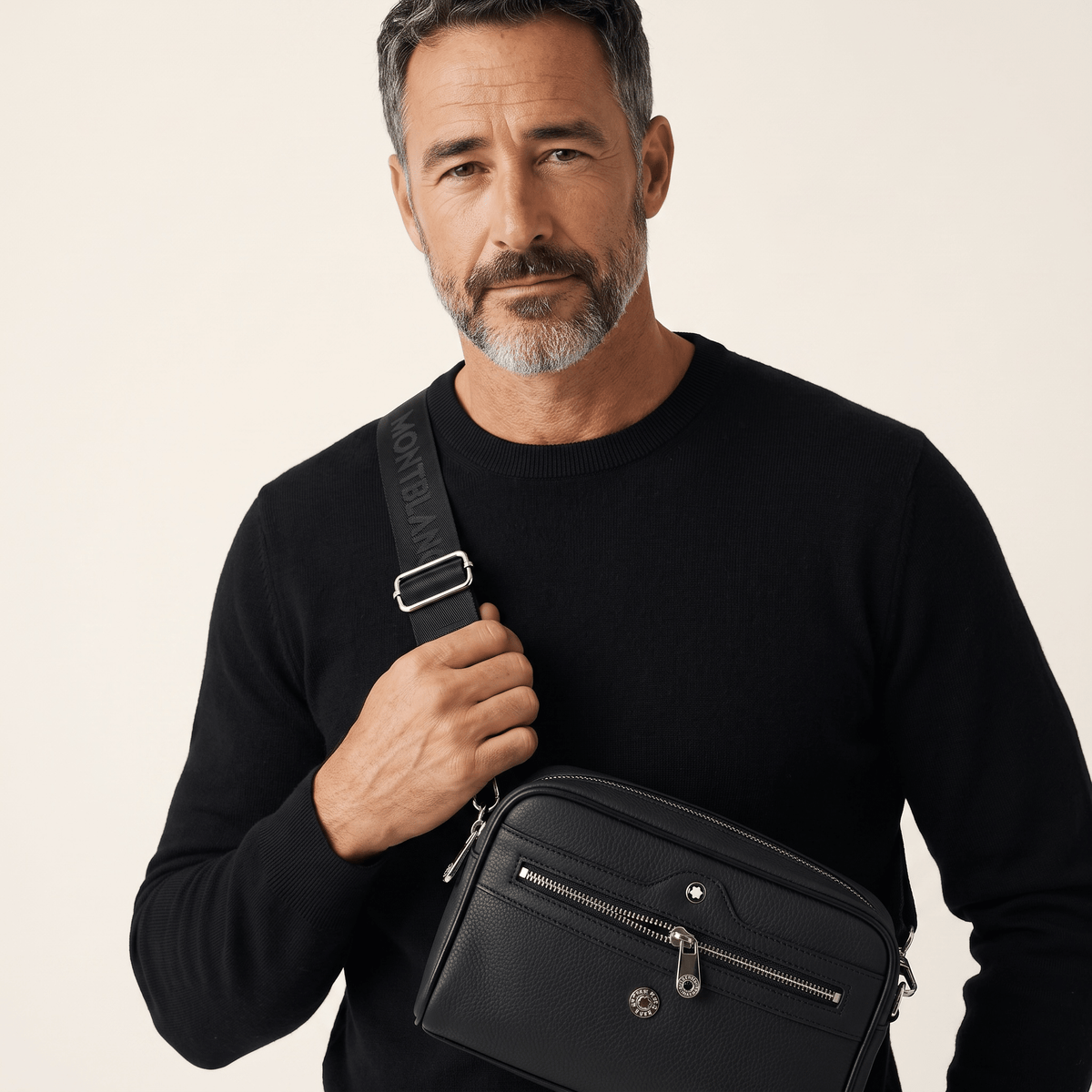 Montblanc Executive Leather Travel Pouch — Black