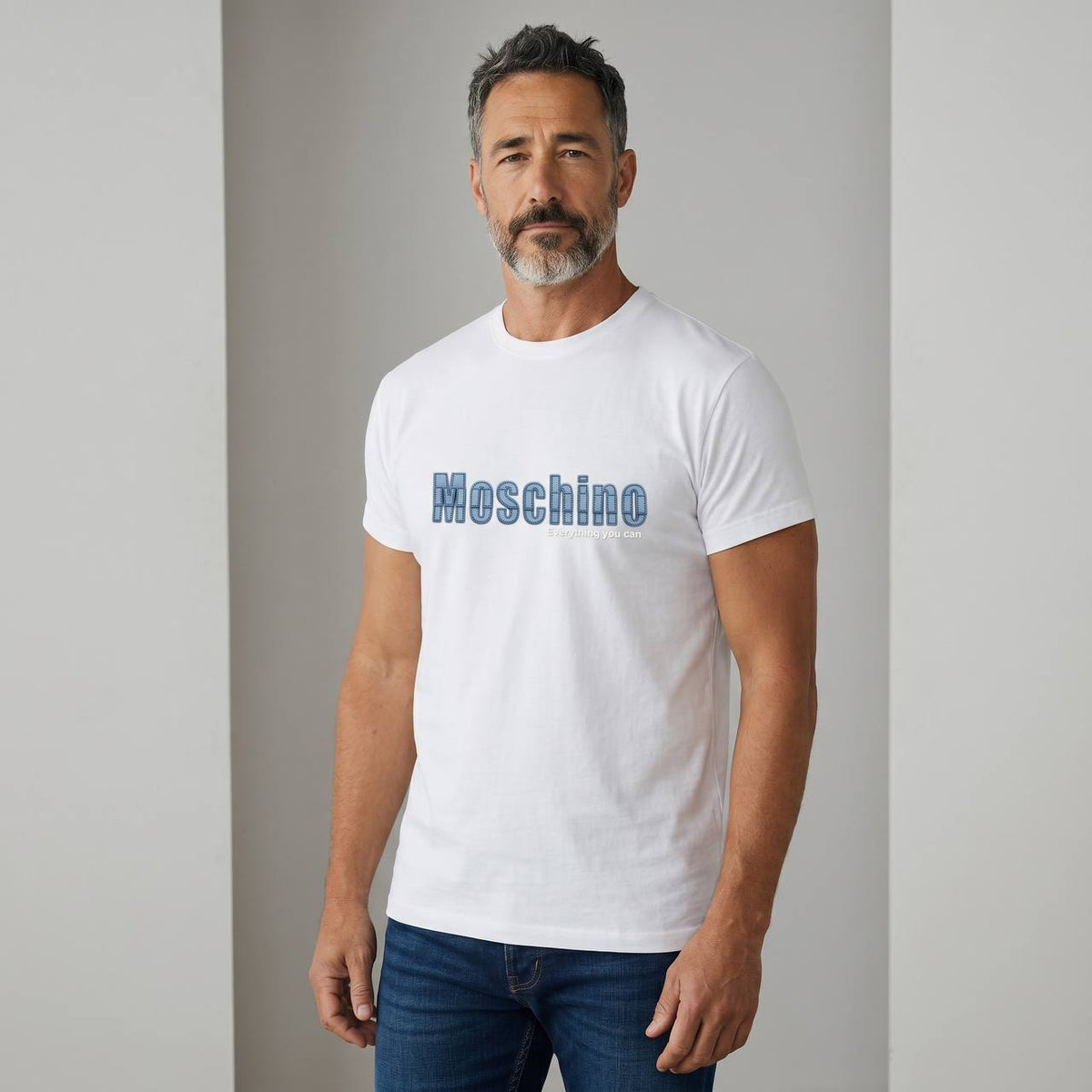 Moschino Minimal Logo T-Shirt β White & Blue Luxury Edition π€π