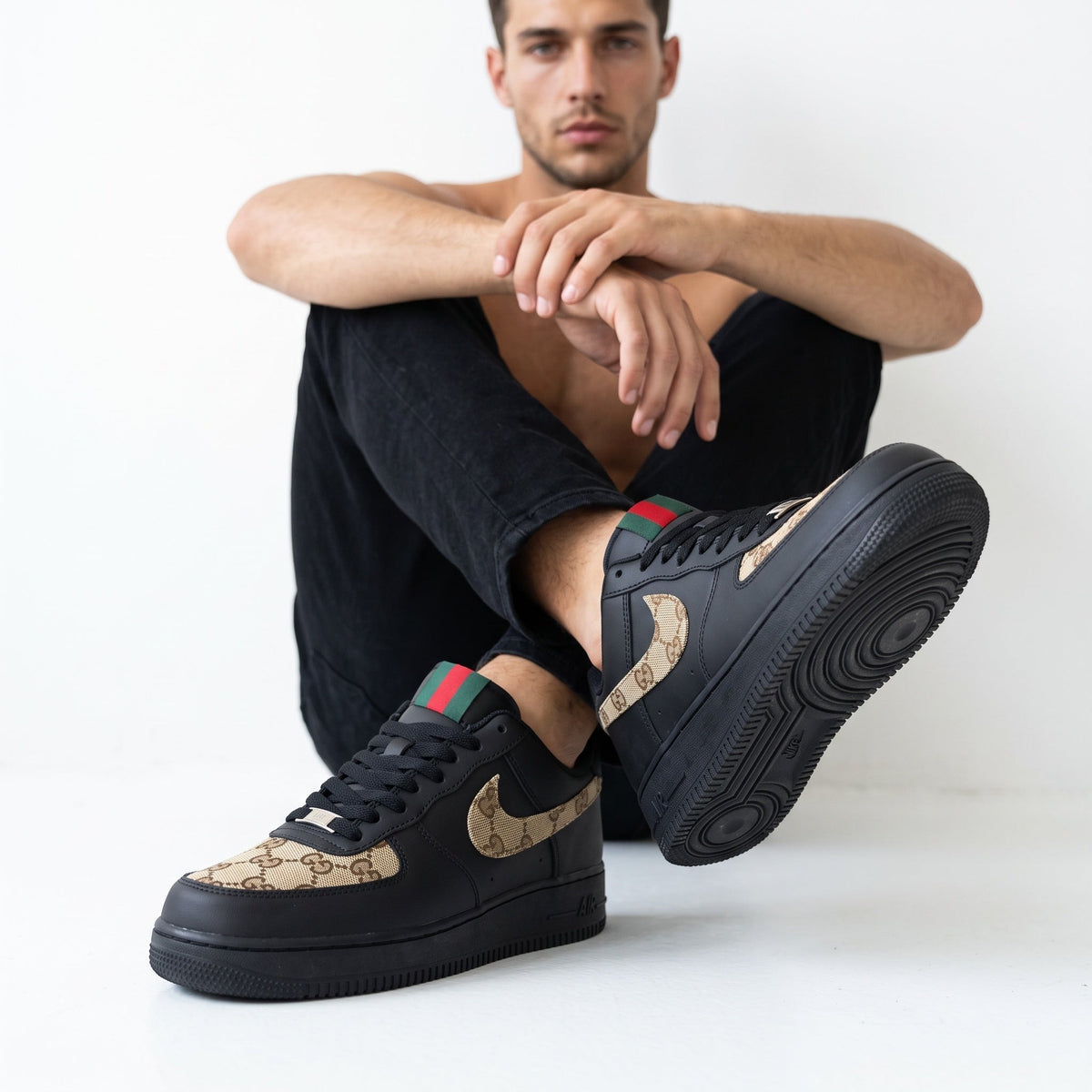 Nike Air Force 1 Monogram Swoosh β Black
