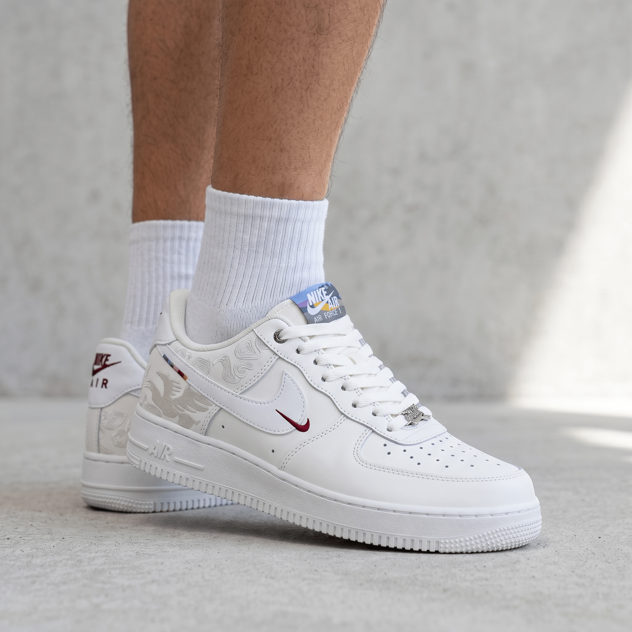 Nike Air Force 1 White Embroidered Monogram π€πβ¨