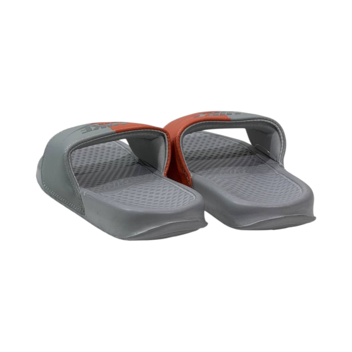 🩶🧡 Nike Benassi Dual Tone Slides – Grey & Orange Edition