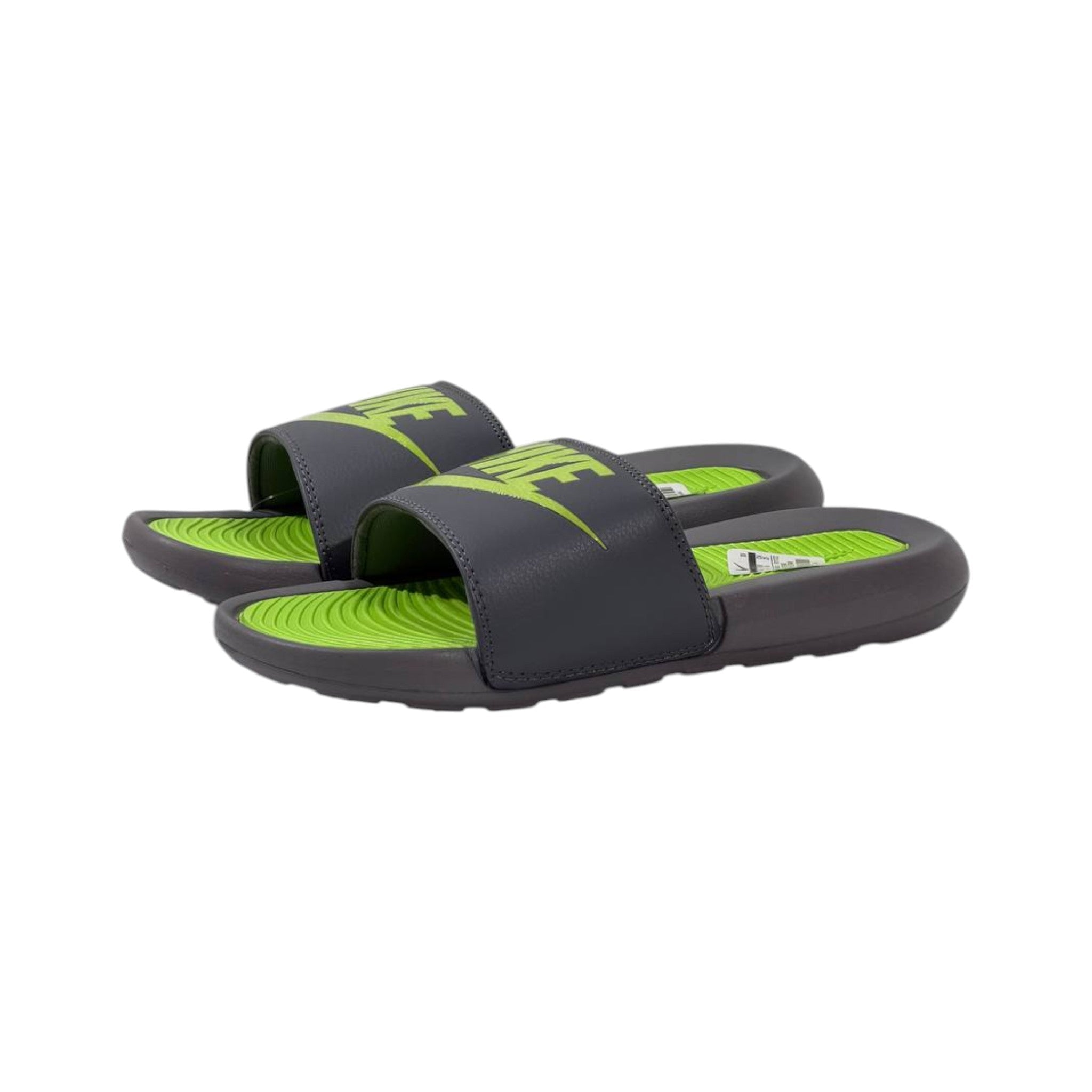 Nike Tech Volt Slides β Grey & Neon Green Edition β‘π