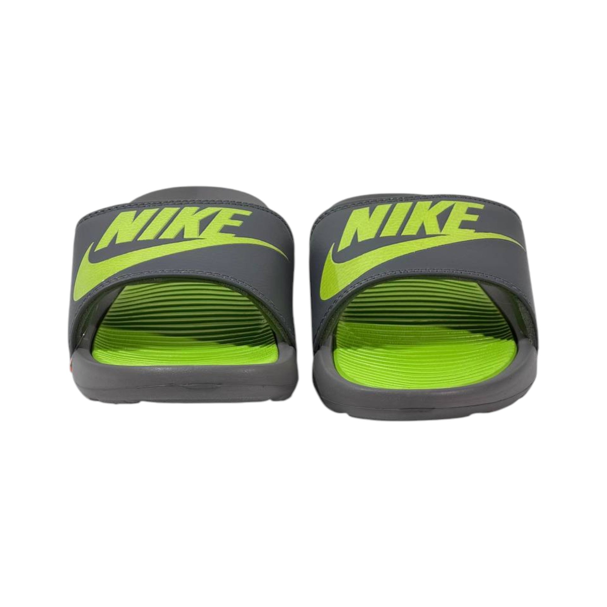 Nike Tech Volt Slides – Grey & Neon Green Edition ⚡💚
