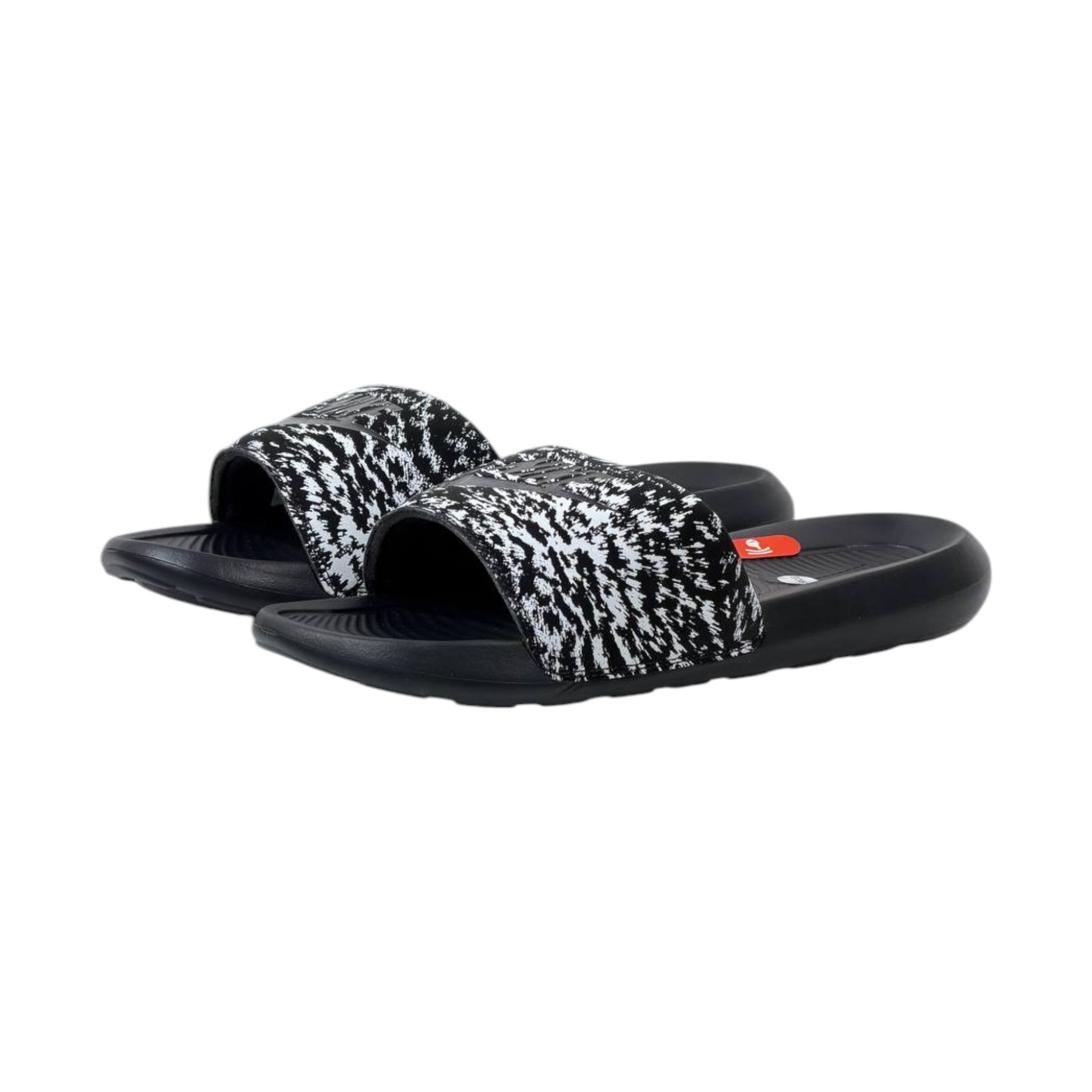 🖤 Nike Victori One Black & White Pattern Slides – Ultimate Comfort & Sporty Style ⚡