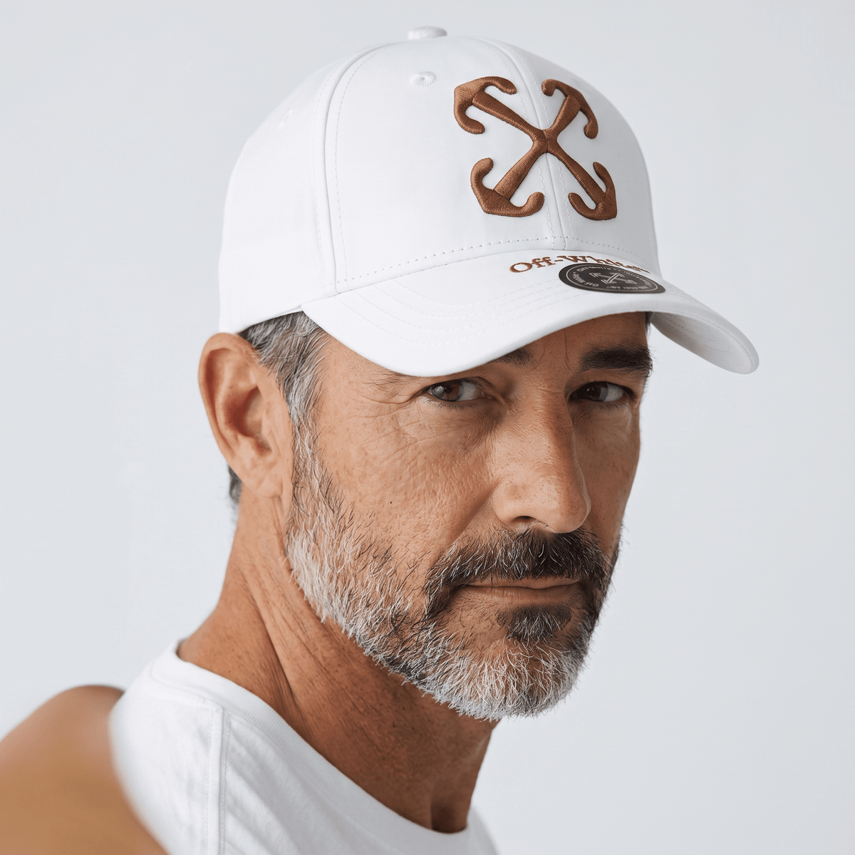 π§’β¨ Off-White Arrow Logo Baseball Cap β White & Brown π€π€