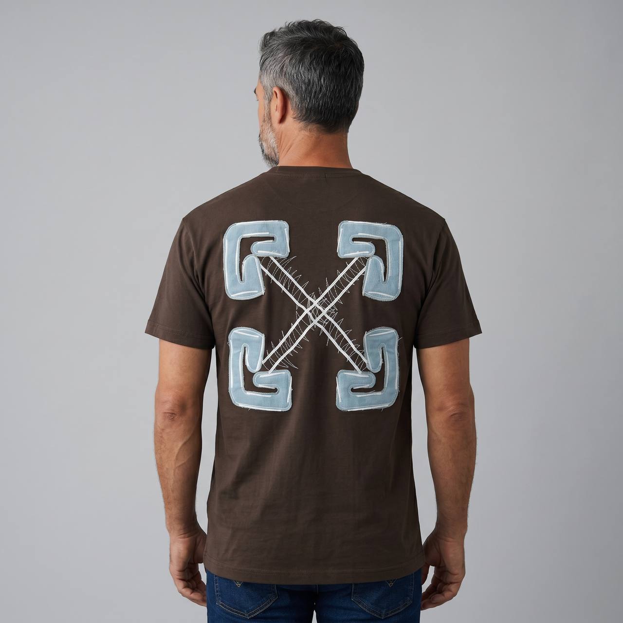 Off-White Arrow Logo Premium T-Shirt β Chocolate Brown π€β¨