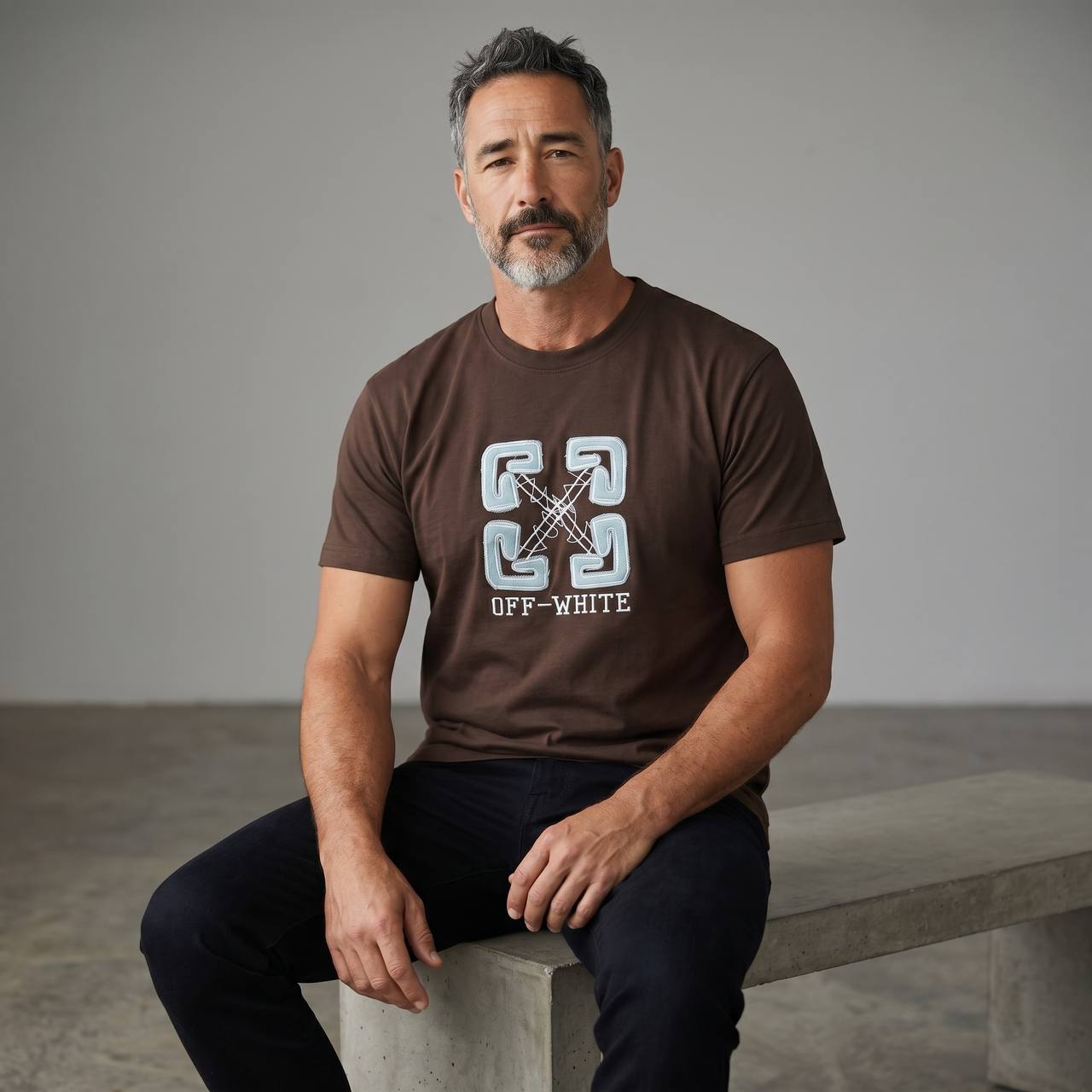 Off-White Arrow Logo Premium T-Shirt β Chocolate Brown π€β¨