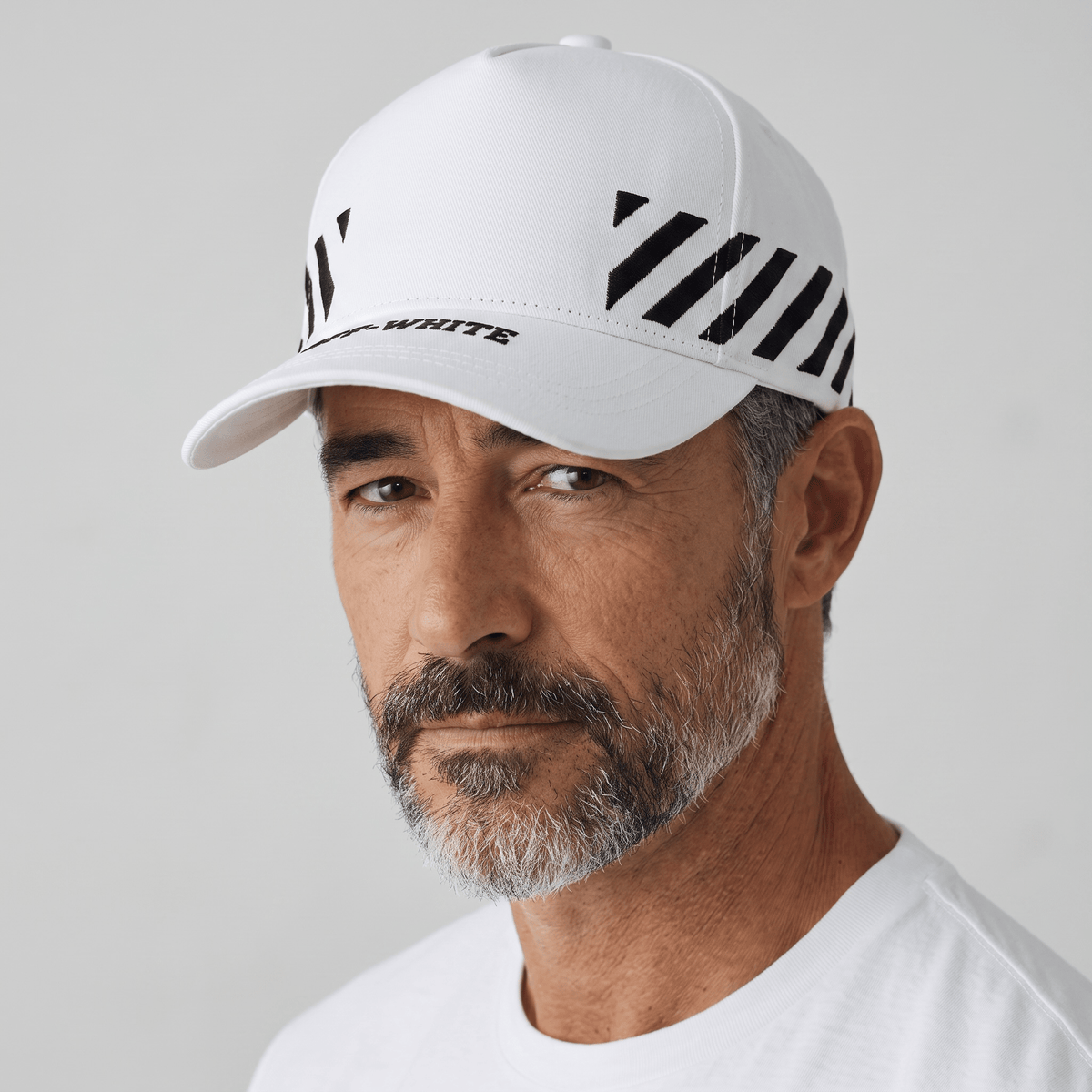 π§’β¨ Off-White Diagonal Stripe Baseball Cap β White & Black π€π€
