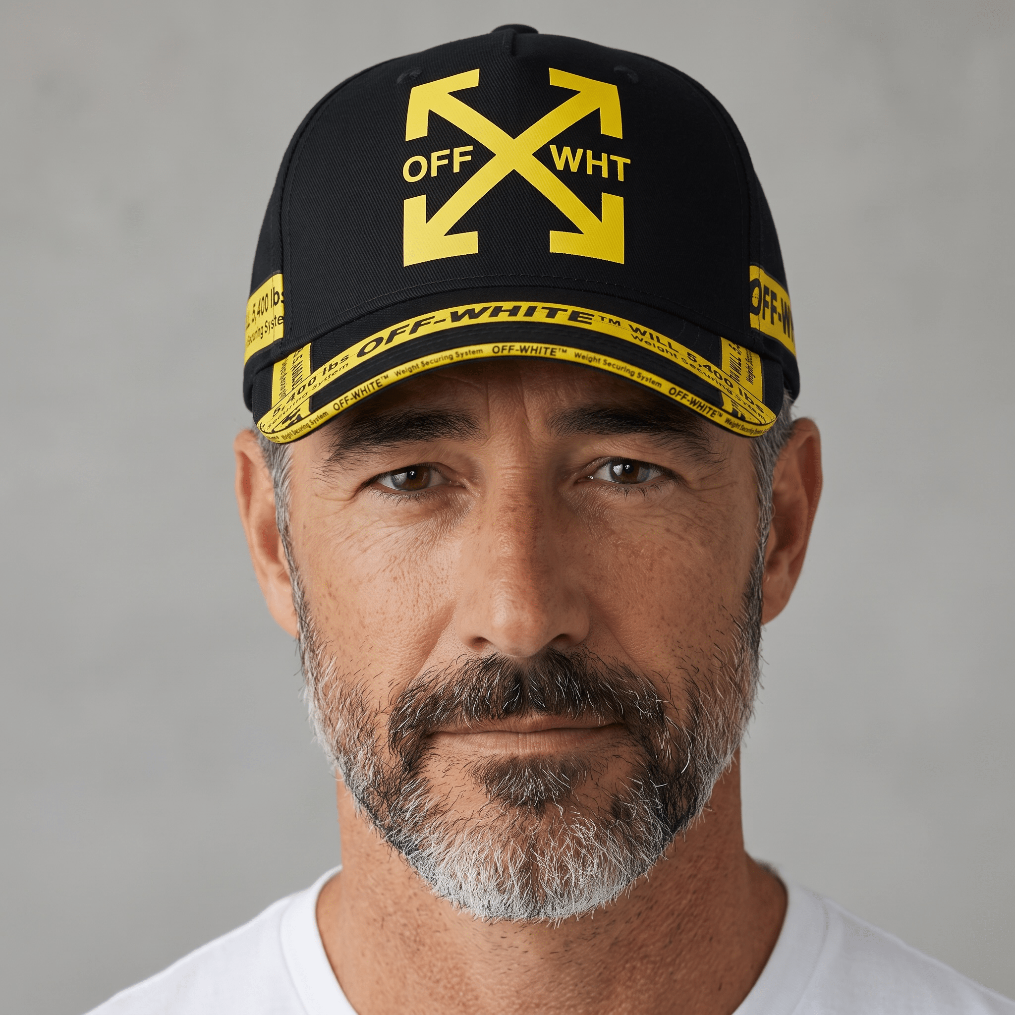 🧢💛 Off-White Industrial Arrow Baseball Cap – Black & Yellow ⚫🟡