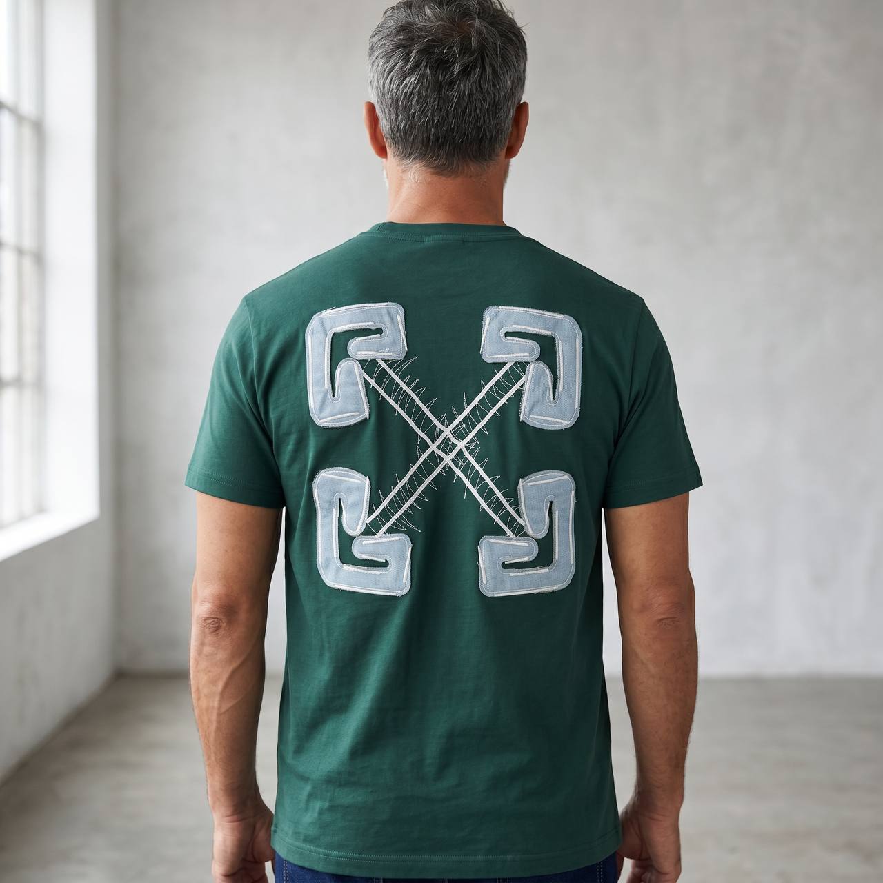 Off-White Signature Arrow Logo T-Shirt β Emerald Green πβ¨