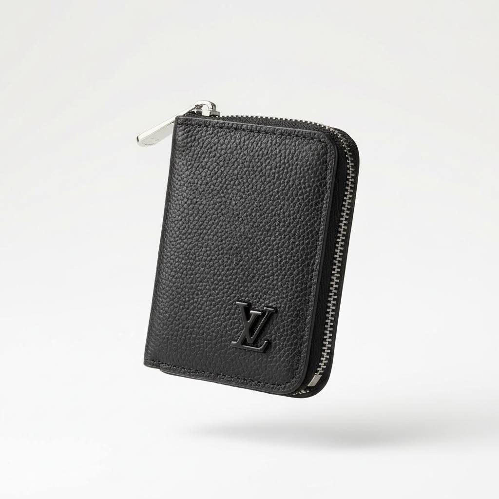 Louis Vuitton Zipped Leather Wallet – Minimal LV Signature Design 🖤✨