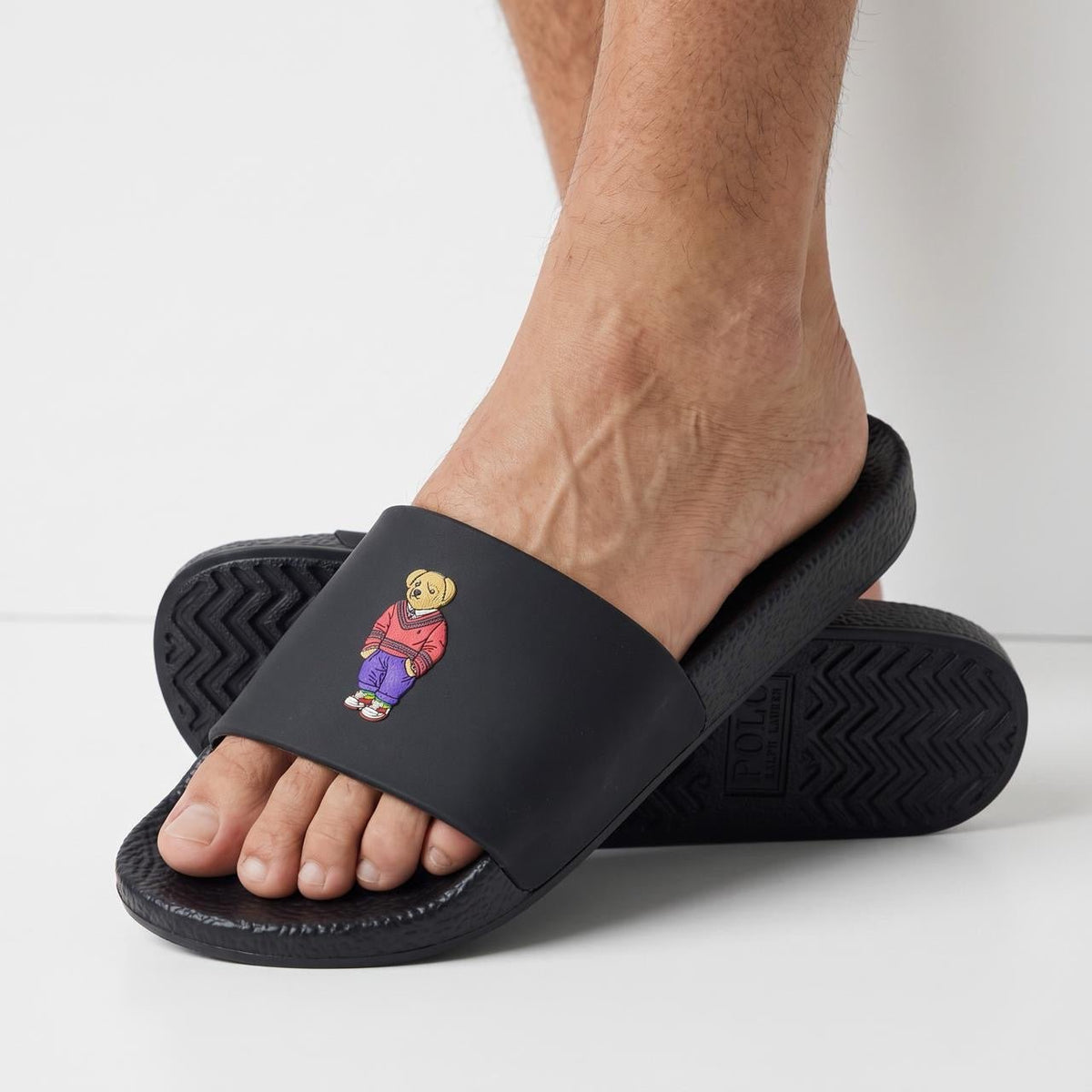 Polo Ralph Lauren Bear Pool Slides β Black