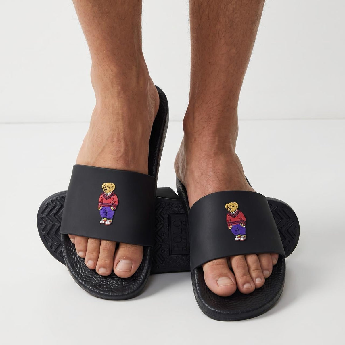Polo Ralph Lauren Bear Pool Slides β Black