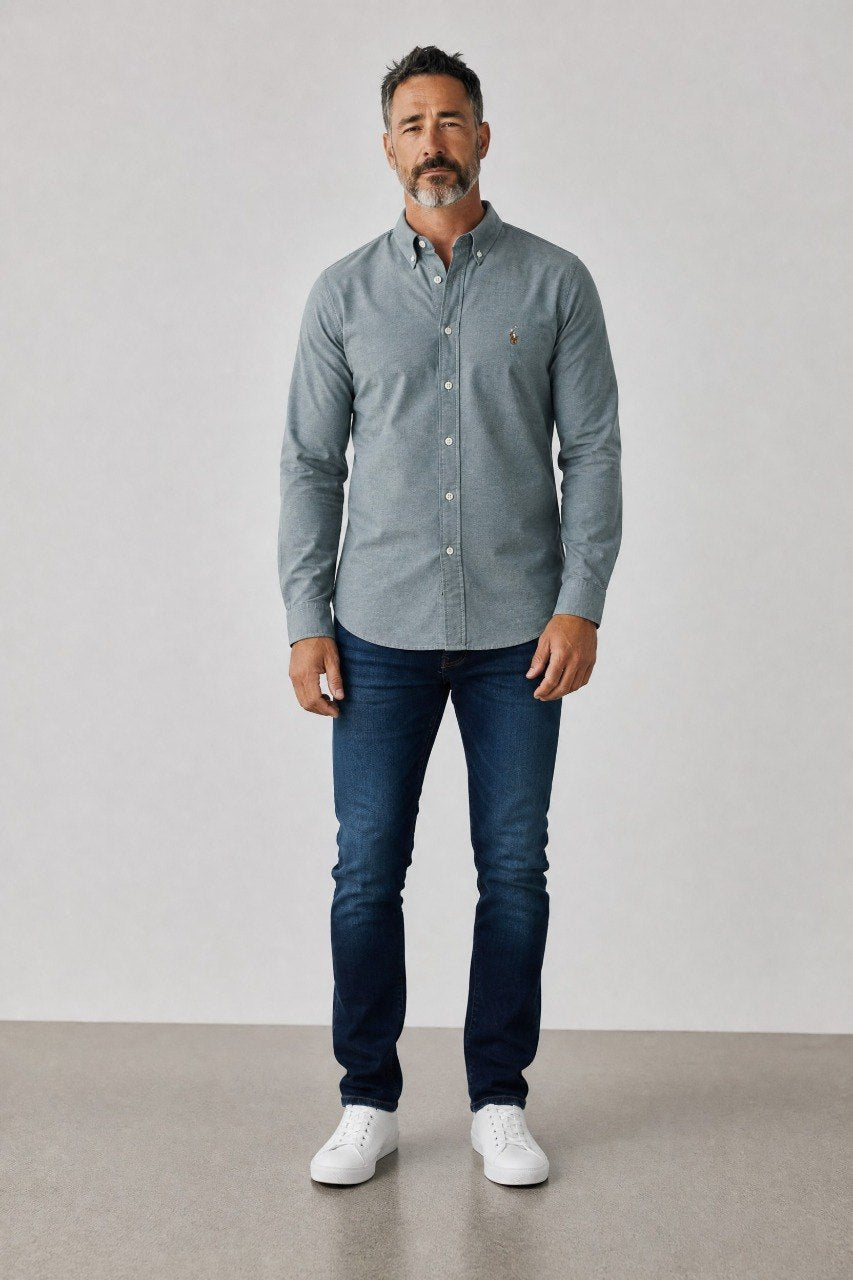 Polo Ralph Lauren Premium Oxford Button-Down Shirt for Men β Classic Relaxed Fit Smart Casual Shirt π©Άβ¨
