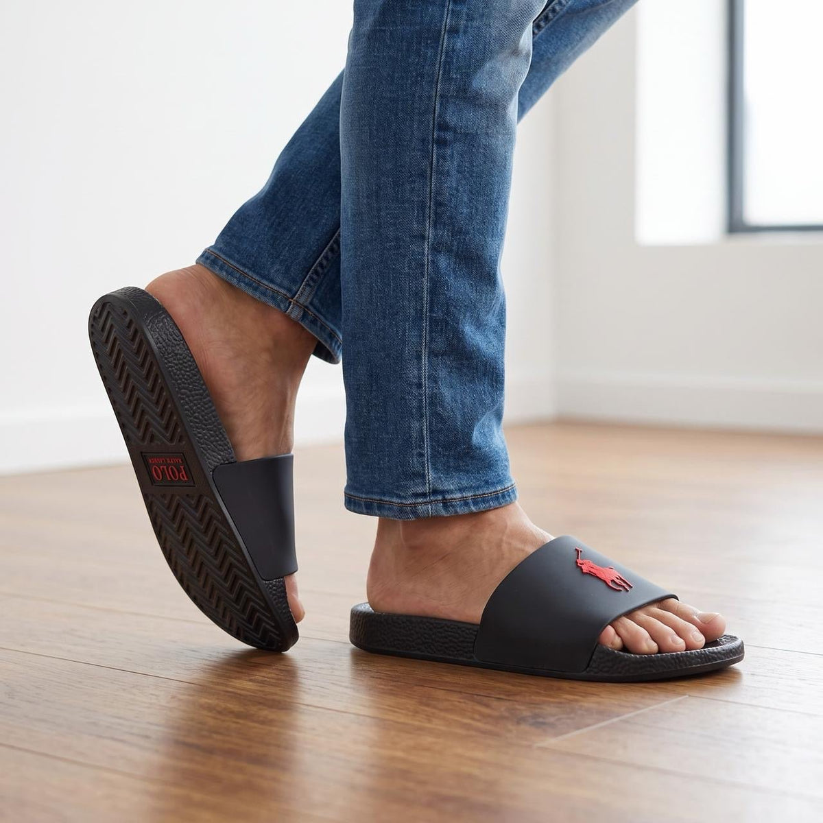 Polo Ralph Lauren Slide — Black & Red