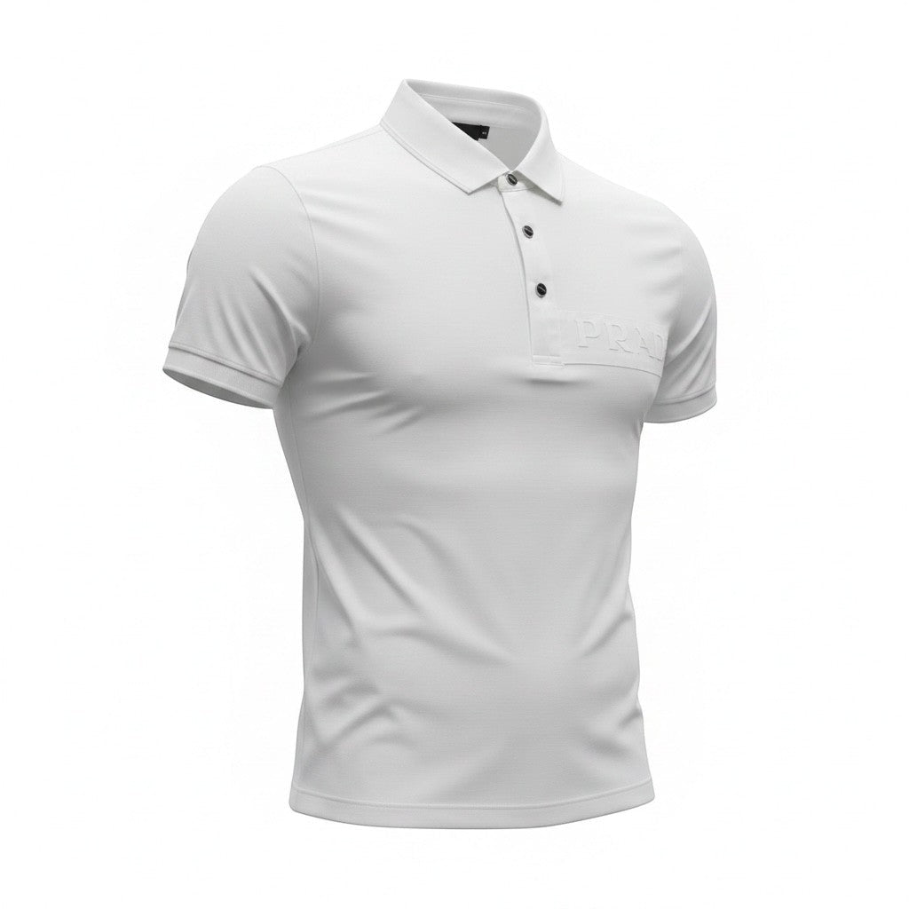Prada Black Polo Shirt π€β‘ Embossed Logo Edition