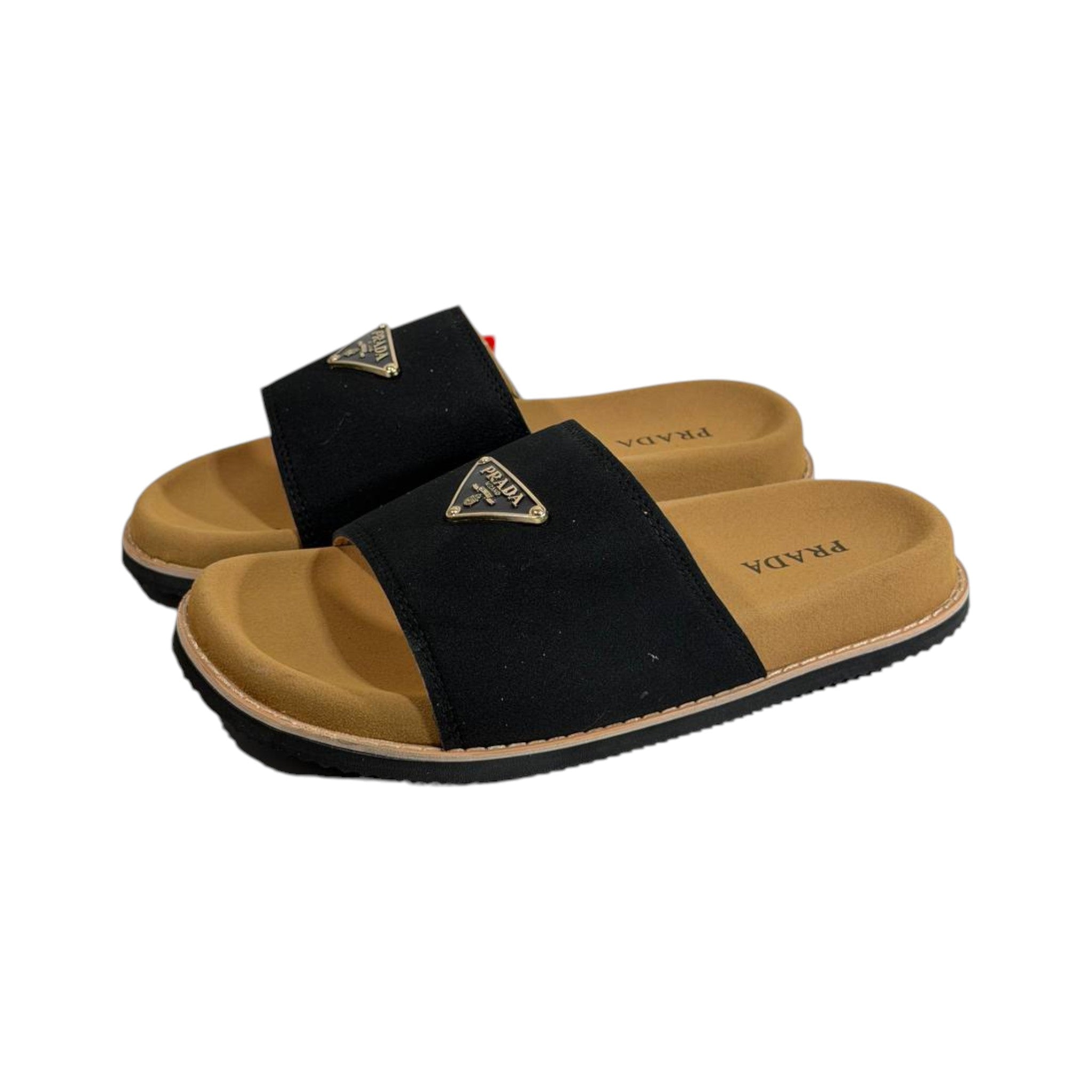 Prada Black Signature Slides β Timeless Comfort Luxury Sandals π€β¨