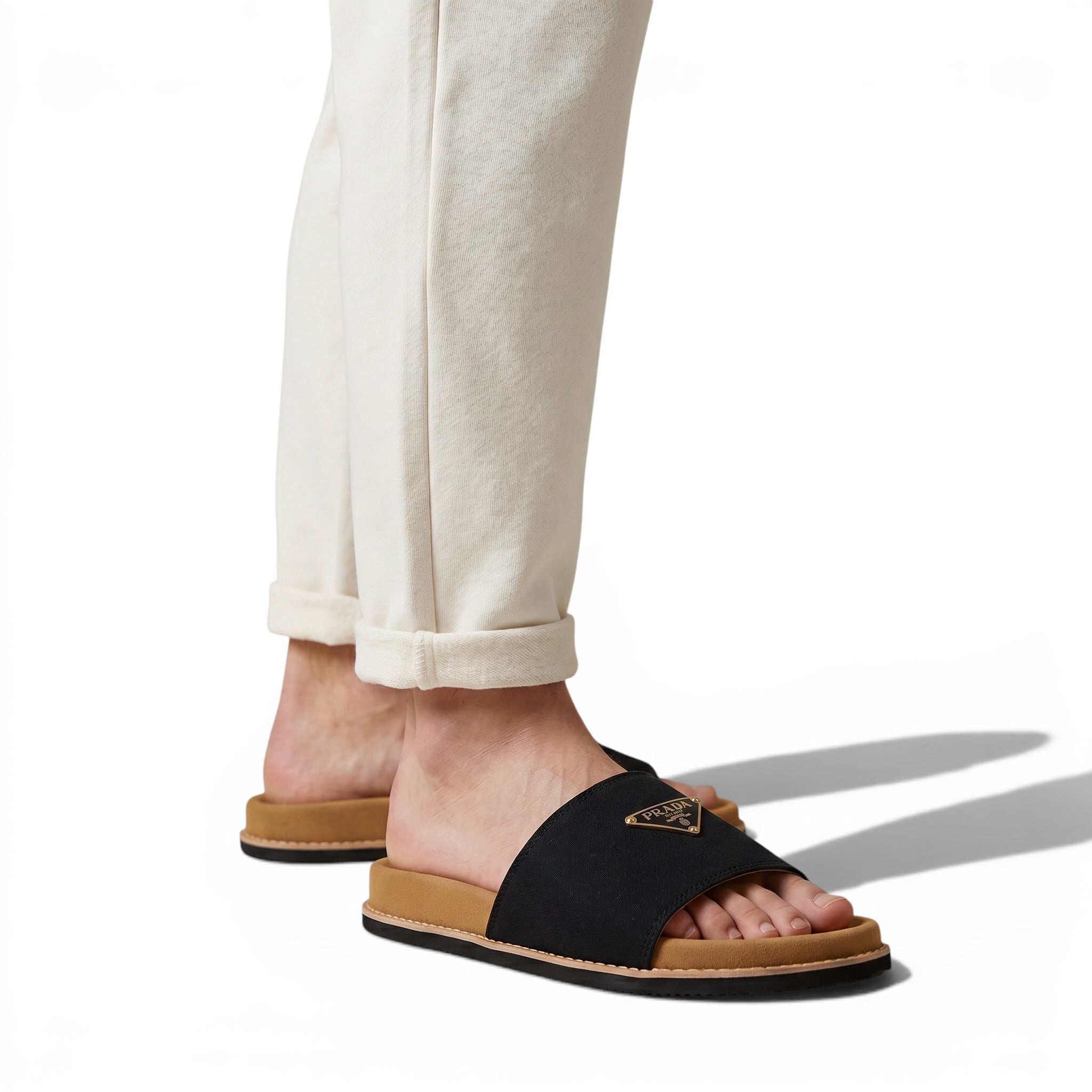 Prada Black Signature Slides β Timeless Comfort Luxury Sandals π€β¨
