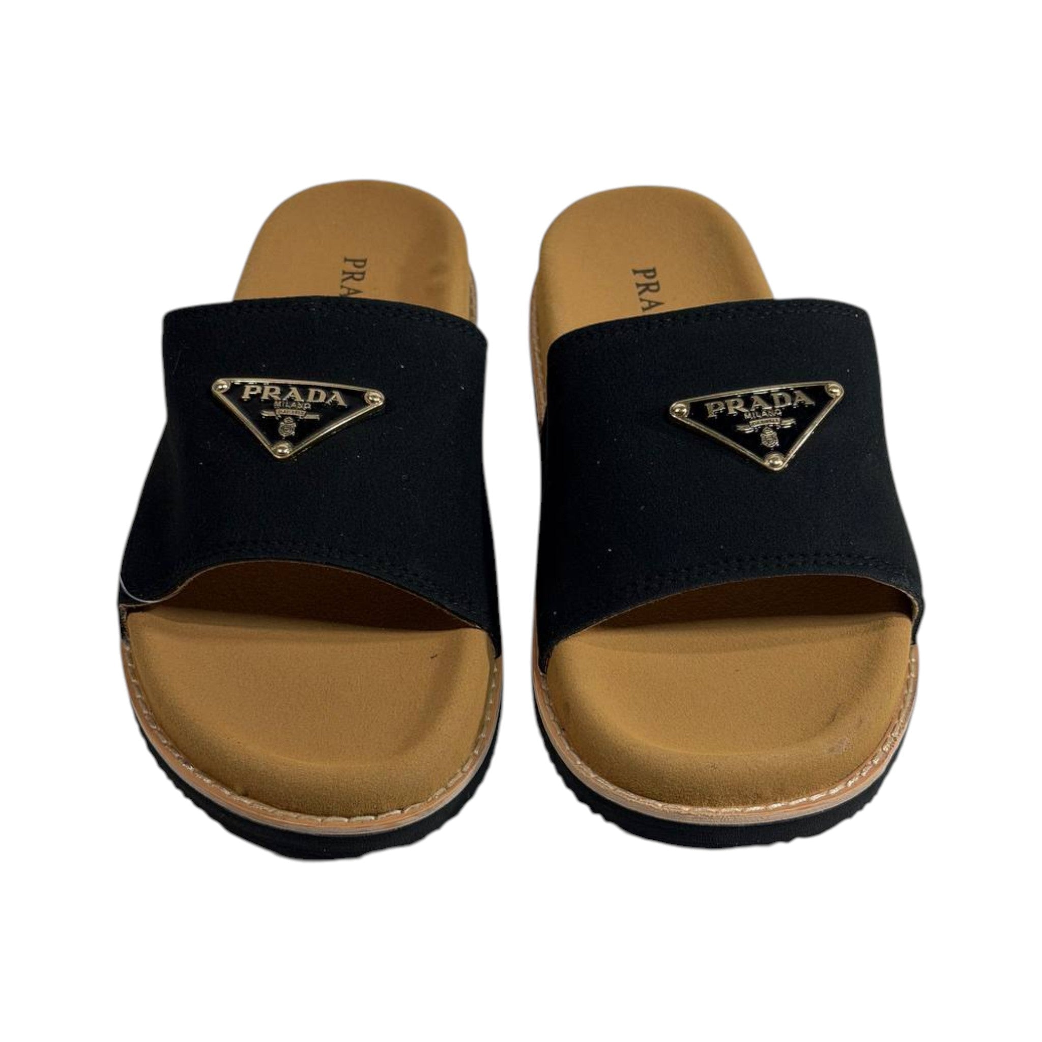 Prada Black Signature Slides – Timeless Comfort Luxury Sandals 🖤✨