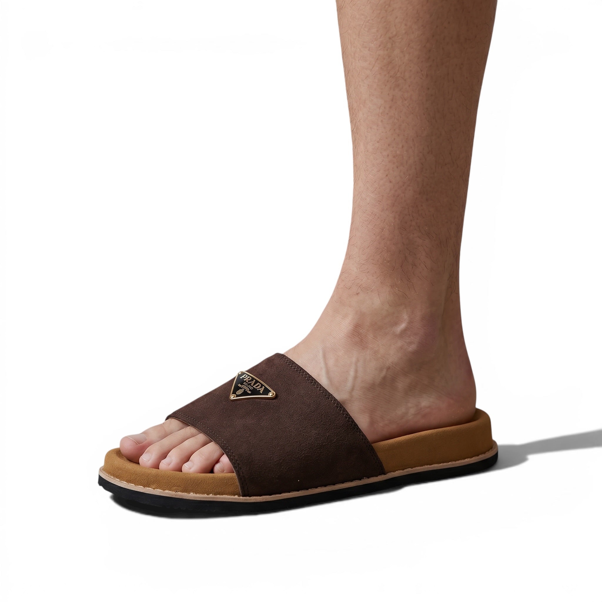 Prada Dark Brown Signature Comfort Slides β Premium Everyday Luxury π€β¨