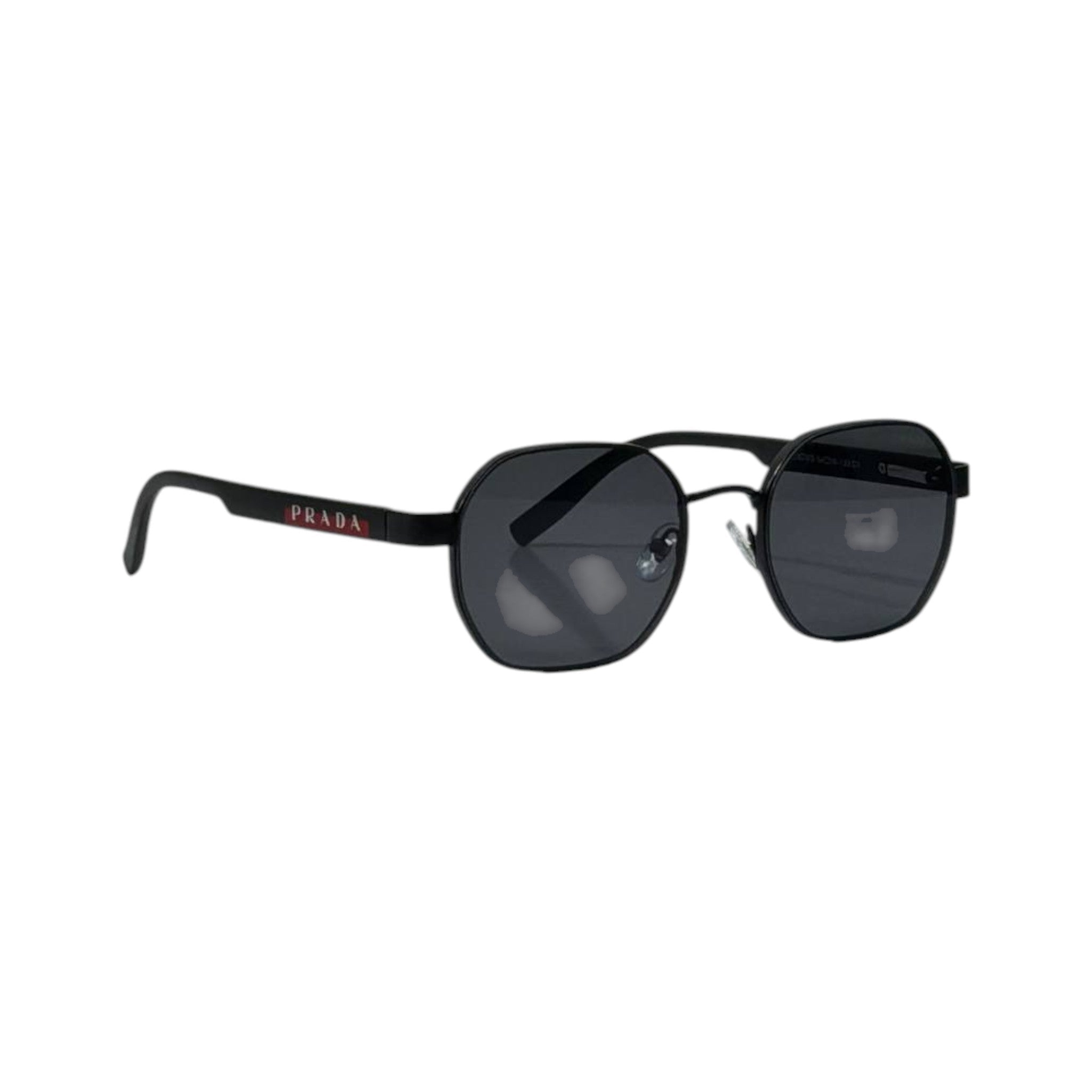 Prada Linea Rossa Black Hexagonal Sunglasses