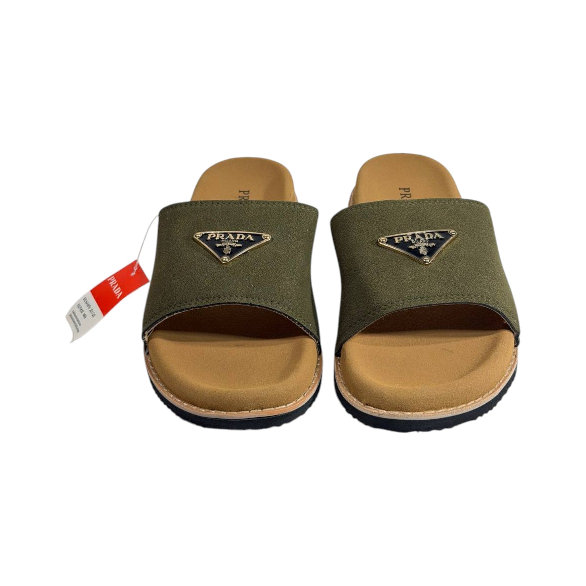 Prada Olive Comfort Slides β Luxury Minimal Summer Sandals ππ‘