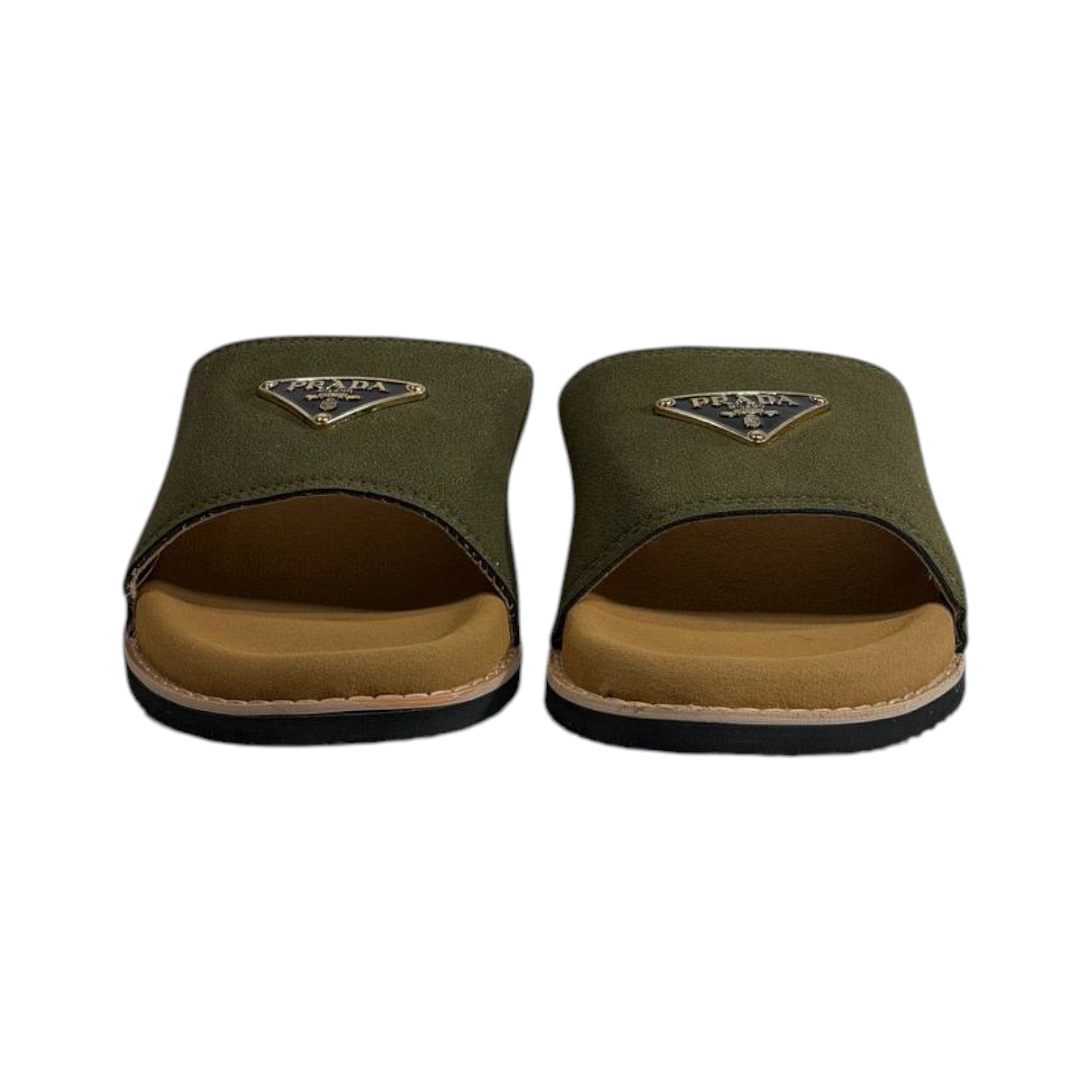 Prada Olive Comfort Slides β Luxury Minimal Summer Sandals ππ‘