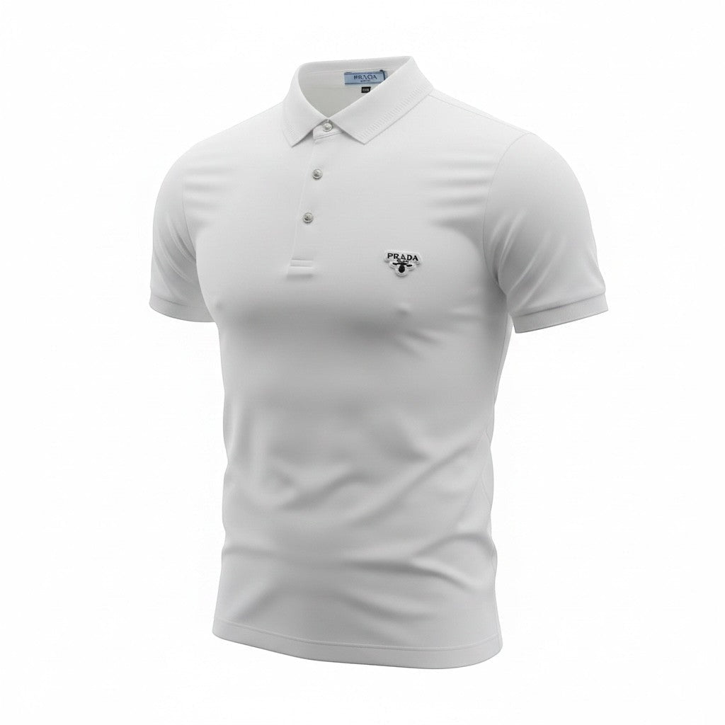 Prada White Polo Shirt 🤍🖤 Classic Logo Edition