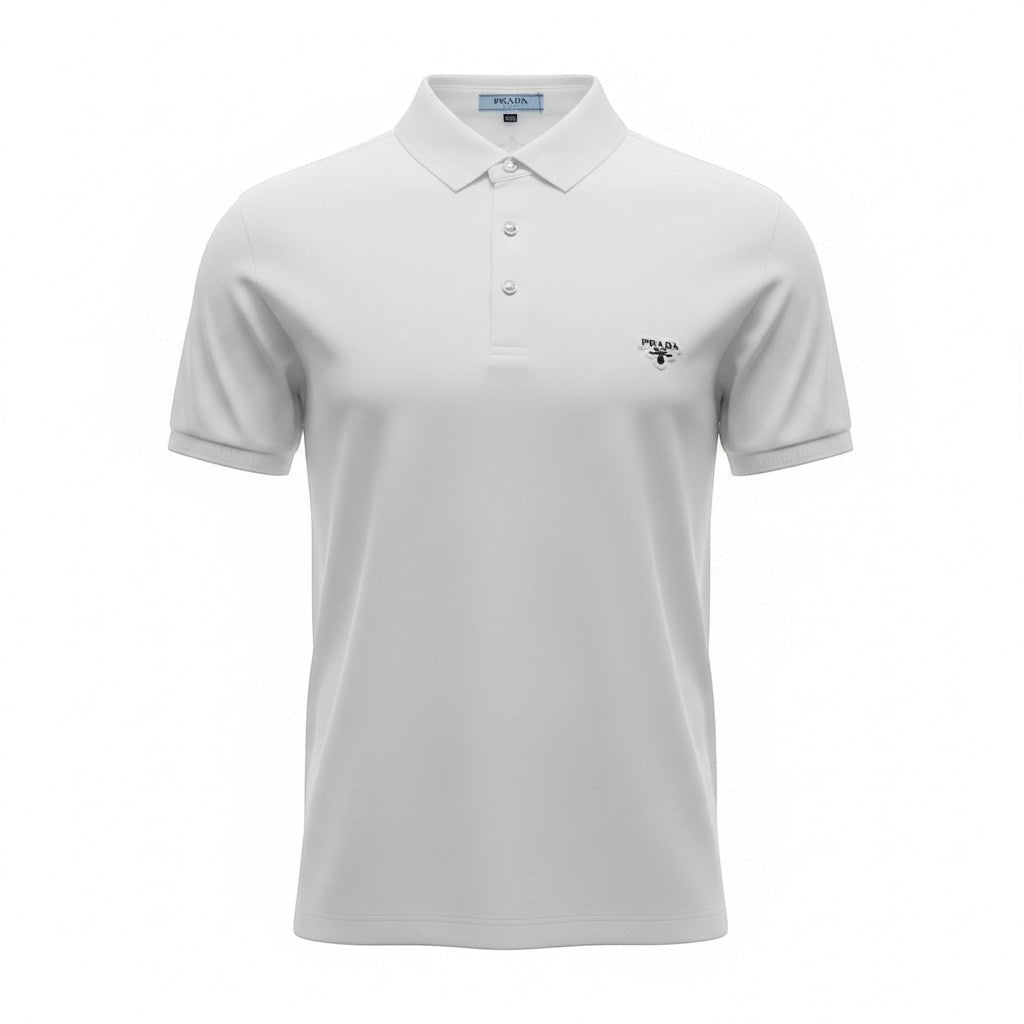 Prada White Polo Shirt 🤍🖤 Classic Logo Edition