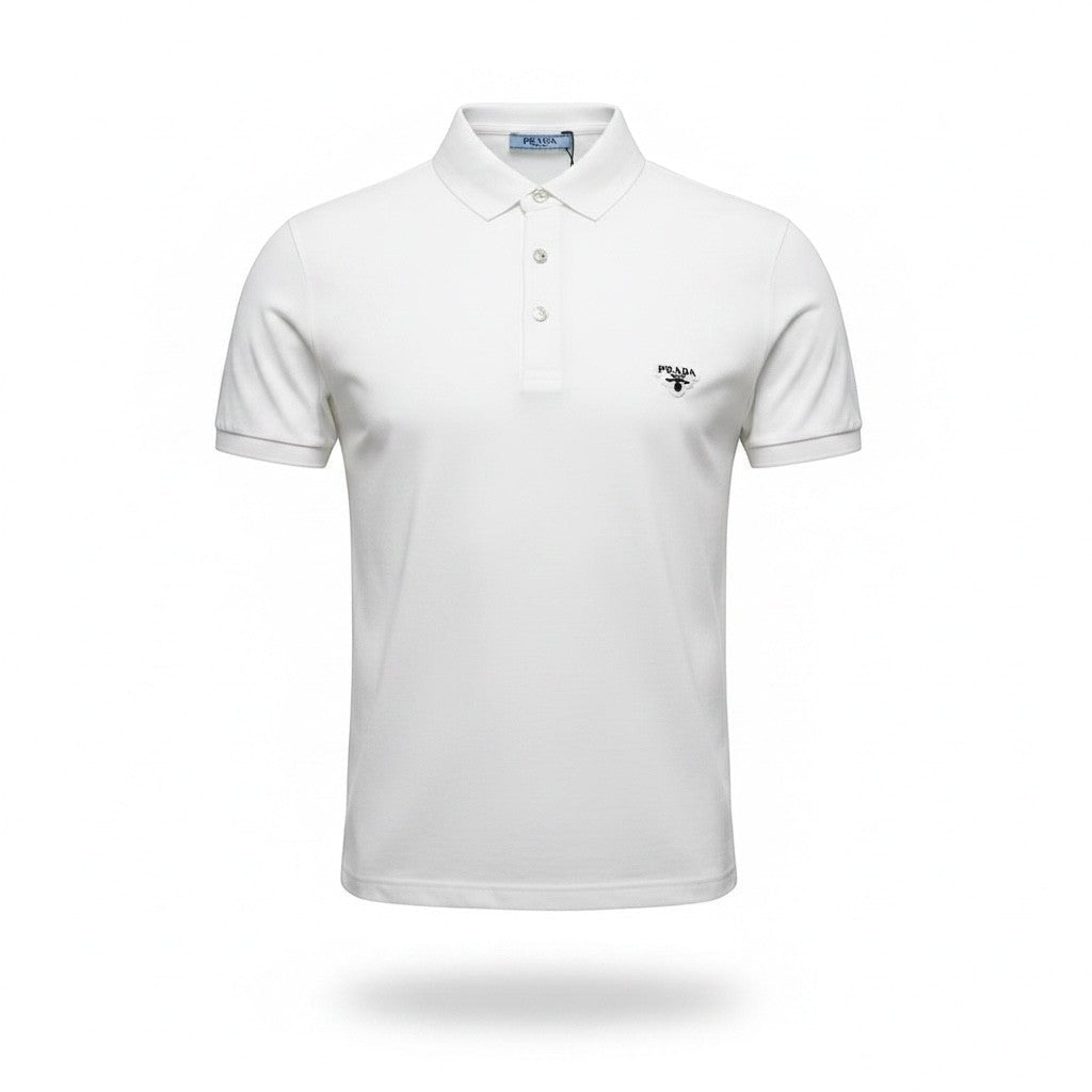 Prada White Polo Shirt 🤍🖤 Classic Logo Edition