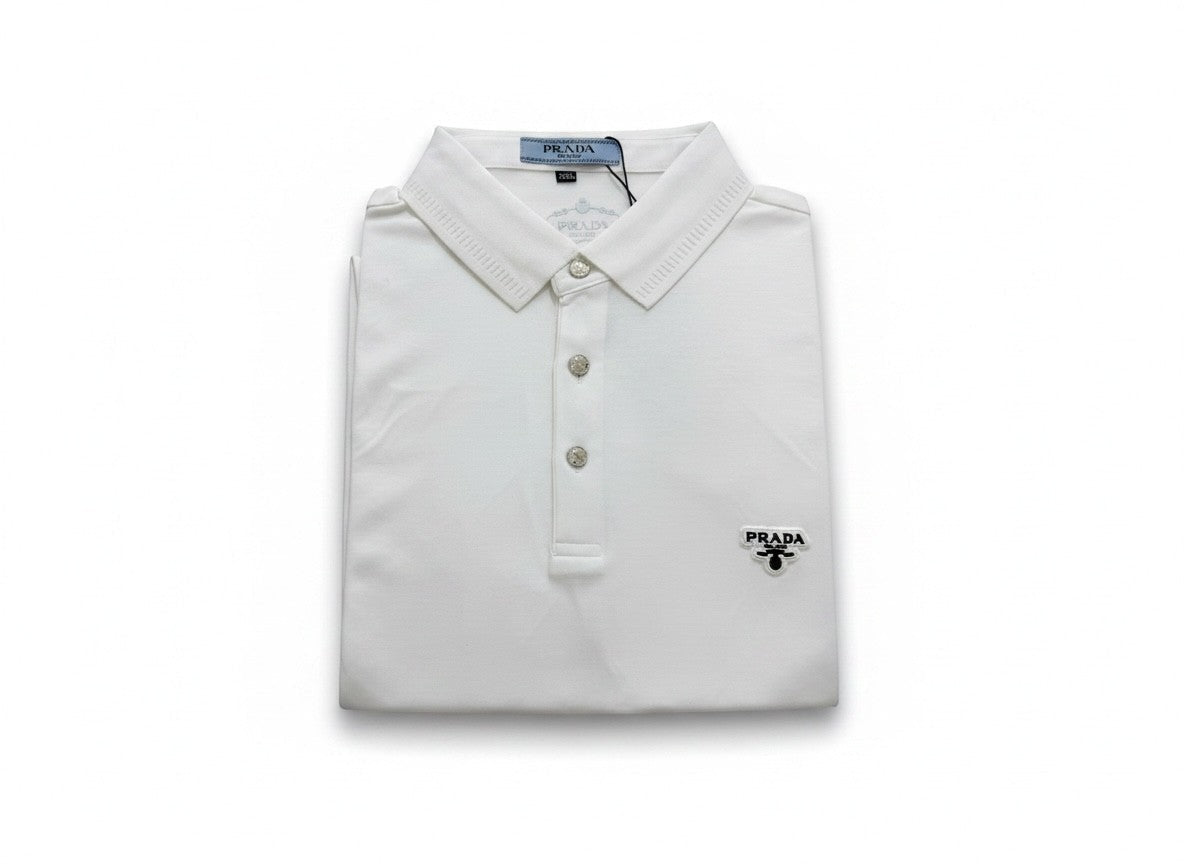 Prada White Polo Shirt π€π€ Classic Logo Edition