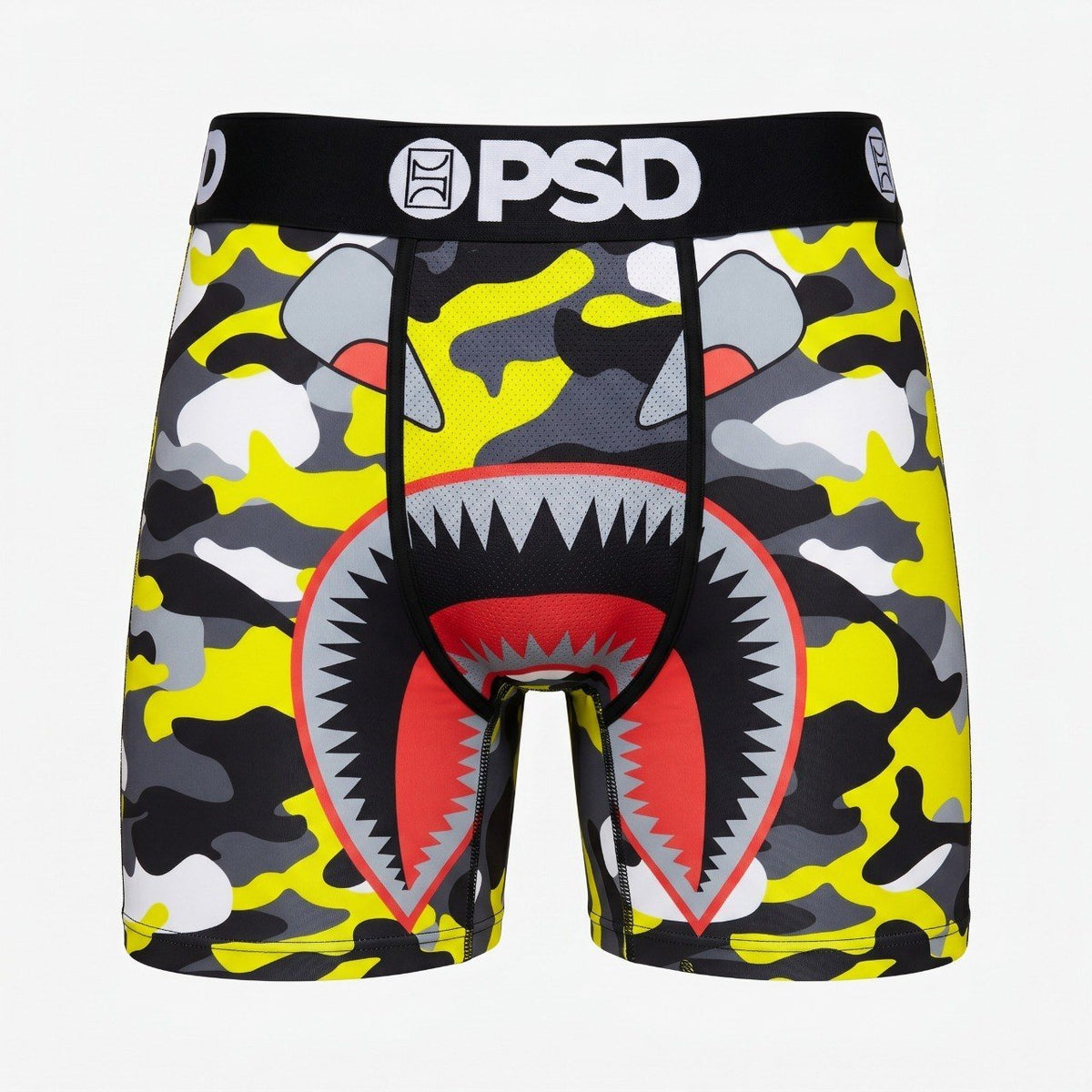 PSD Shark Camo Performance Boxer Briefs — Neon Yellow