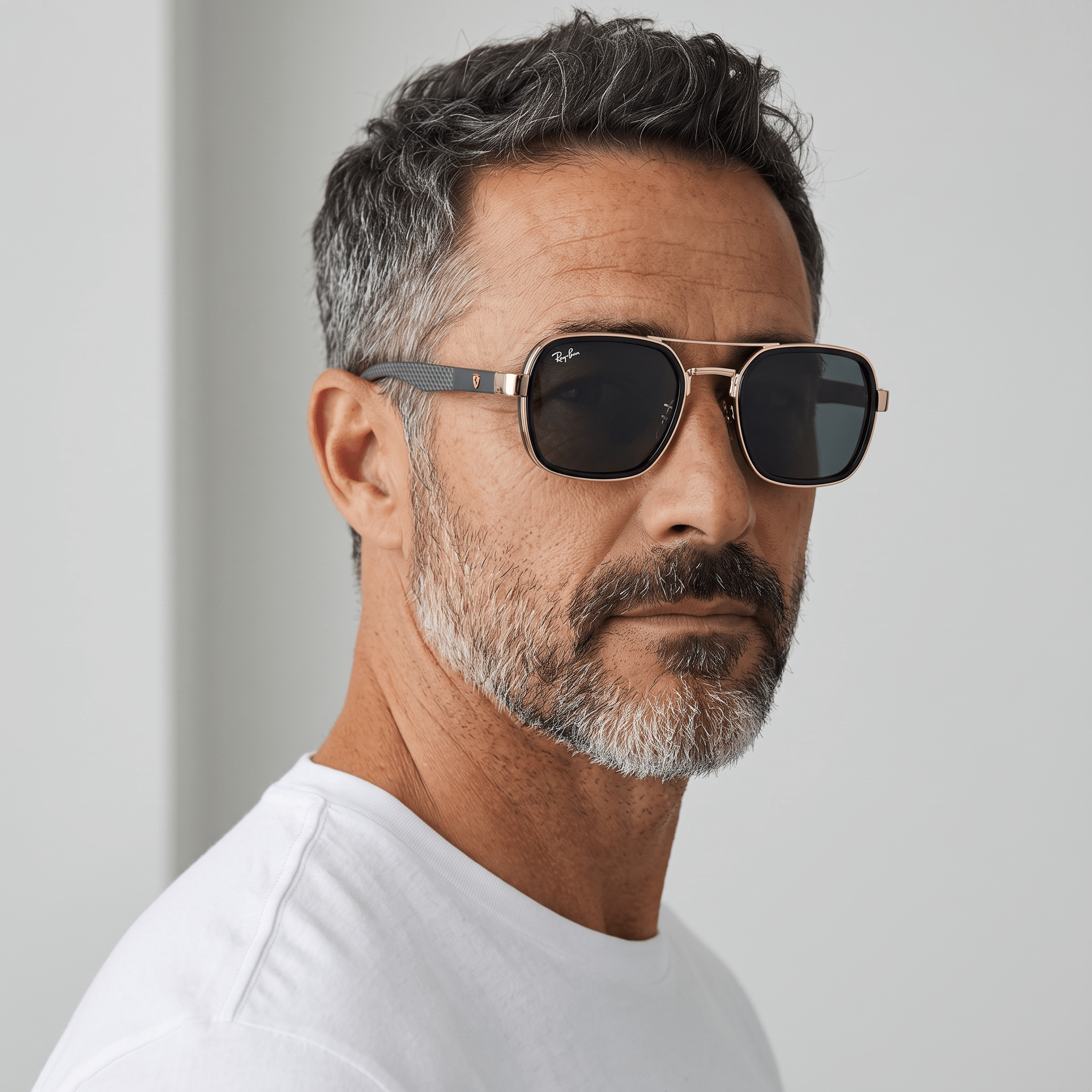๐ถ๏ธ Ray-Ban Ferrari Carbon Fiber Square Sunglasses โ Black & Gold Racing Edition ๐๏ธโจ