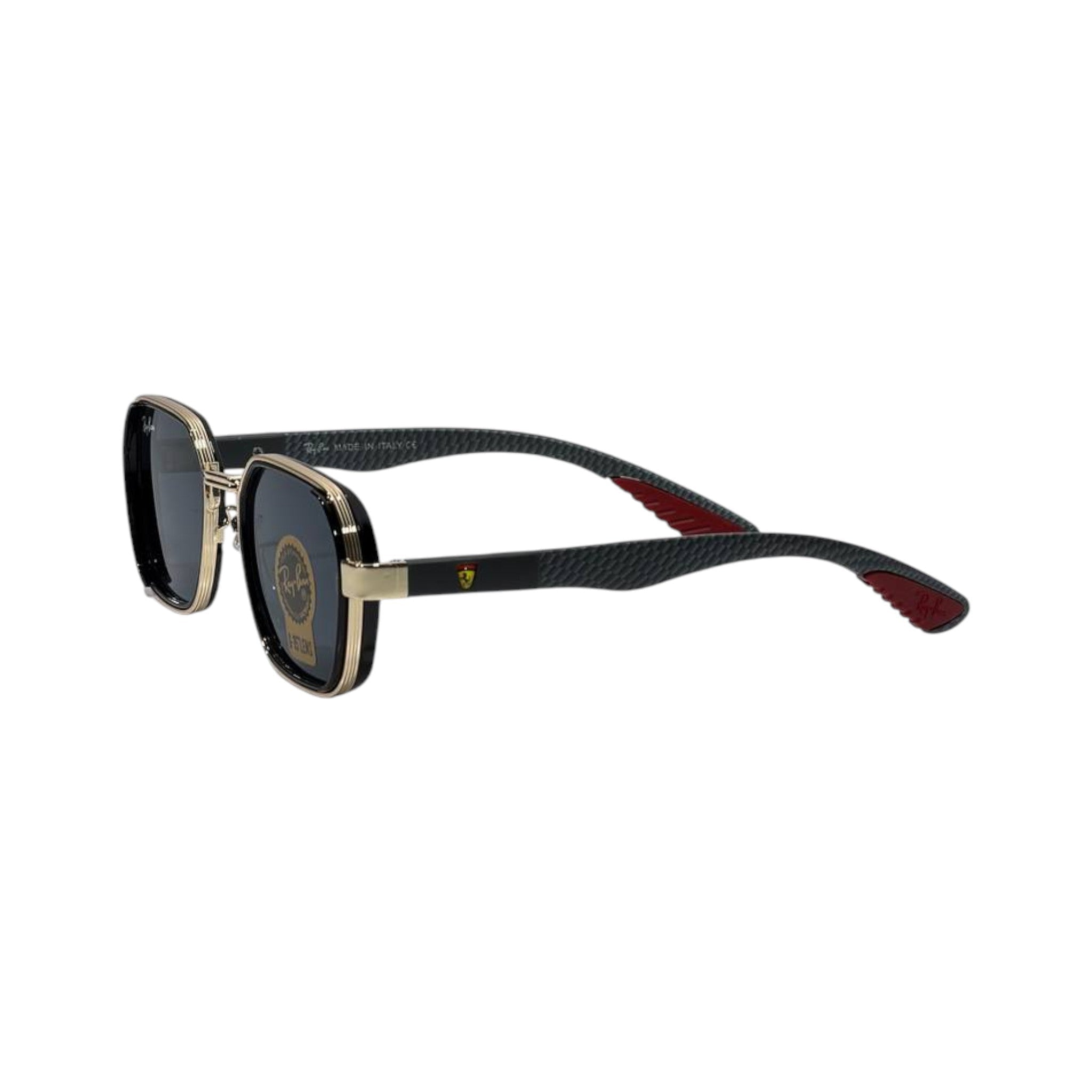 ๐ถ๏ธ Ray-Ban Ferrari Carbon Fiber Square Sunglasses โ Black & Gold Racing Edition ๐๏ธโจ