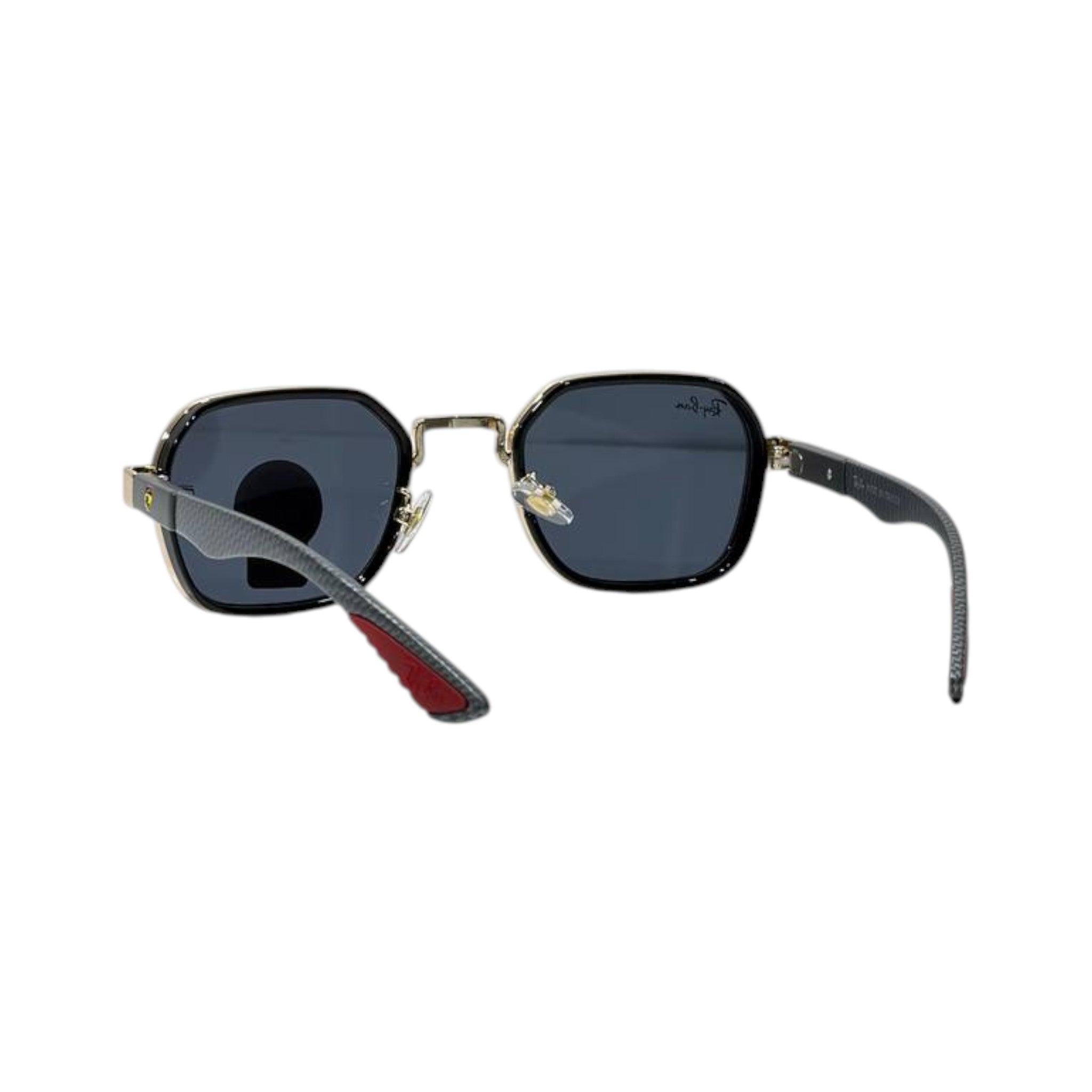 🕶️ Ray-Ban Ferrari Carbon Fiber Square Sunglasses – Black & Gold Racing Edition 🏎️✨