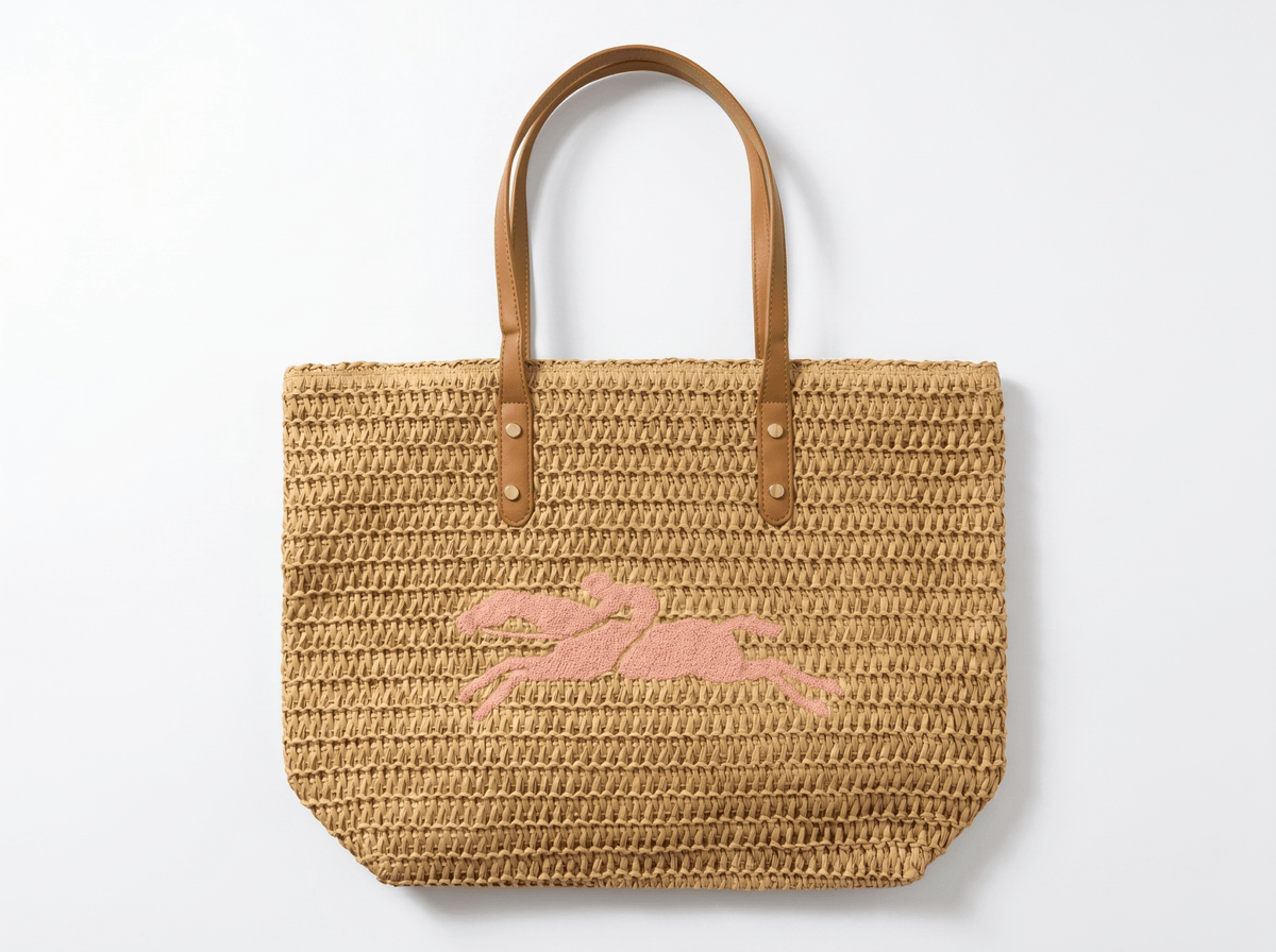 πΈ Riviera Woven Beach Tote Bag β Blush Pink Edition πΈ