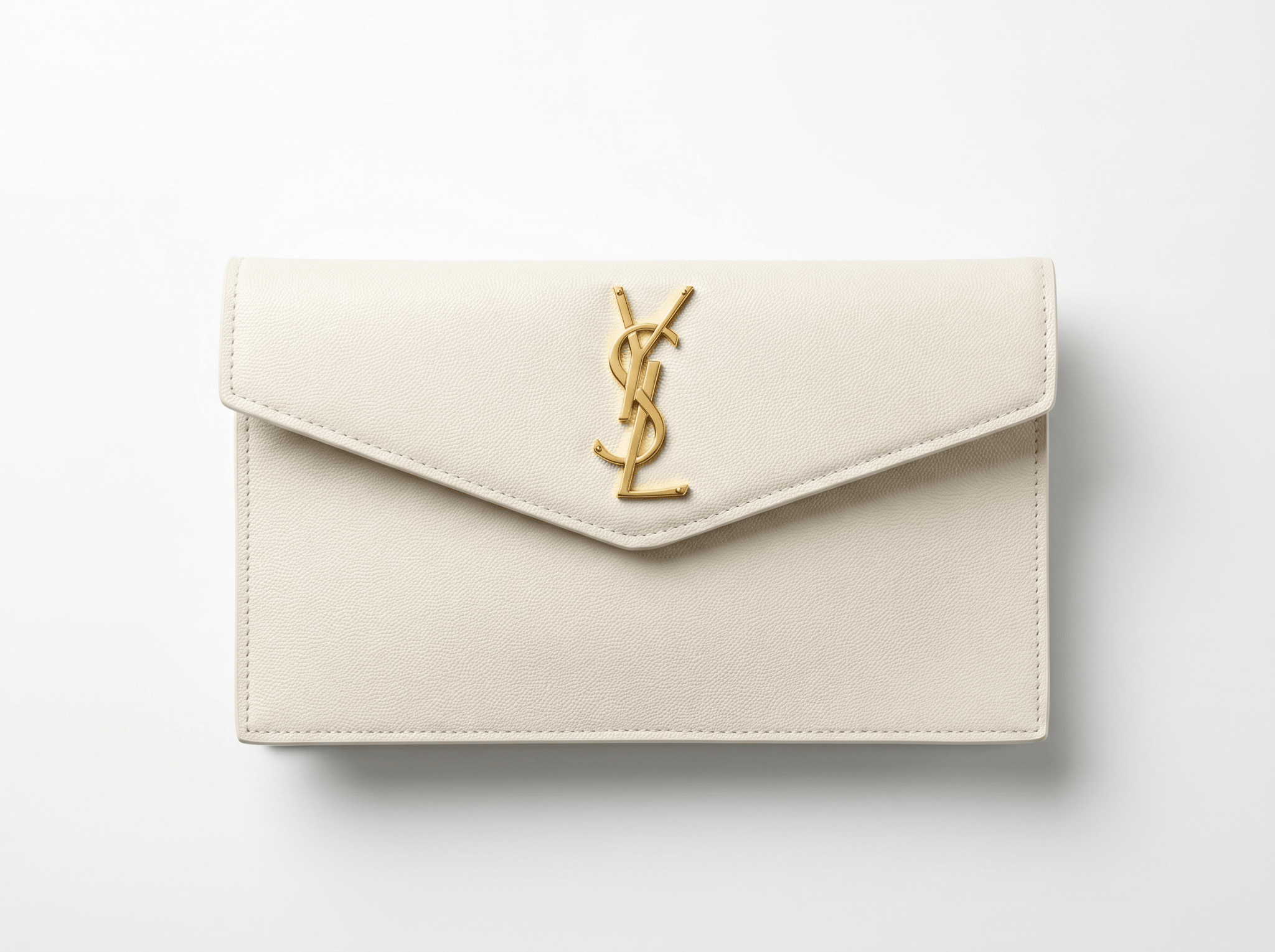 Saint Laurent Ivory Grain Leather YSL Envelope Clutch π€β¨πππ₯