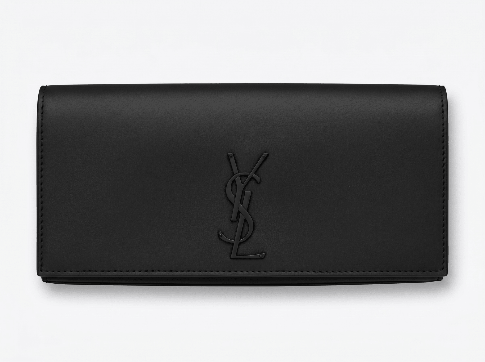 Saint Laurent Matte Black YSL Leather Clutch π€β¨ππ₯