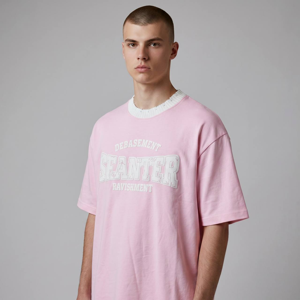Seanter Oversized Graphic T-Shirt β Baby Pink Edition πΈβ¨
