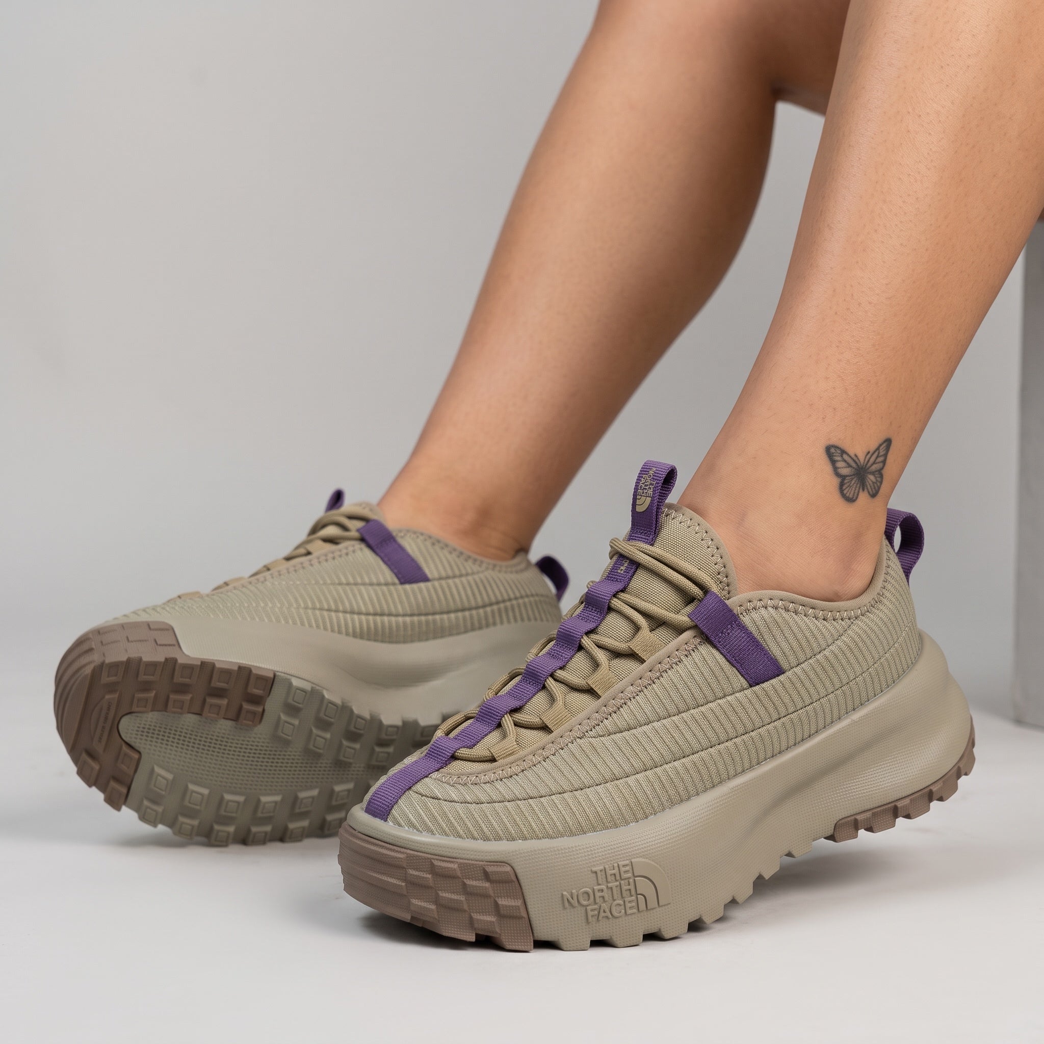 The North Face Trail Runner – Beige Purple 🥾💜