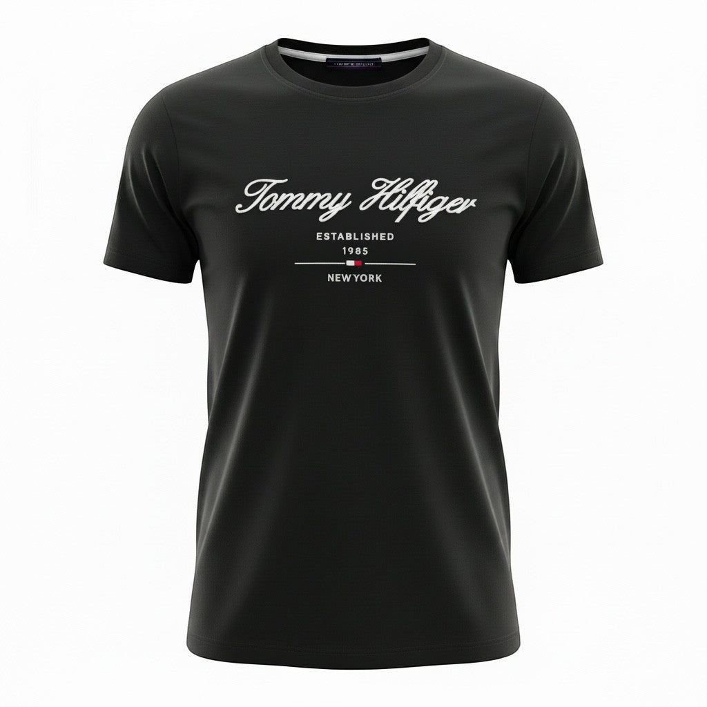 Tommy Hilfiger Black T-Shirt 🖤✨ Classic Script Logo