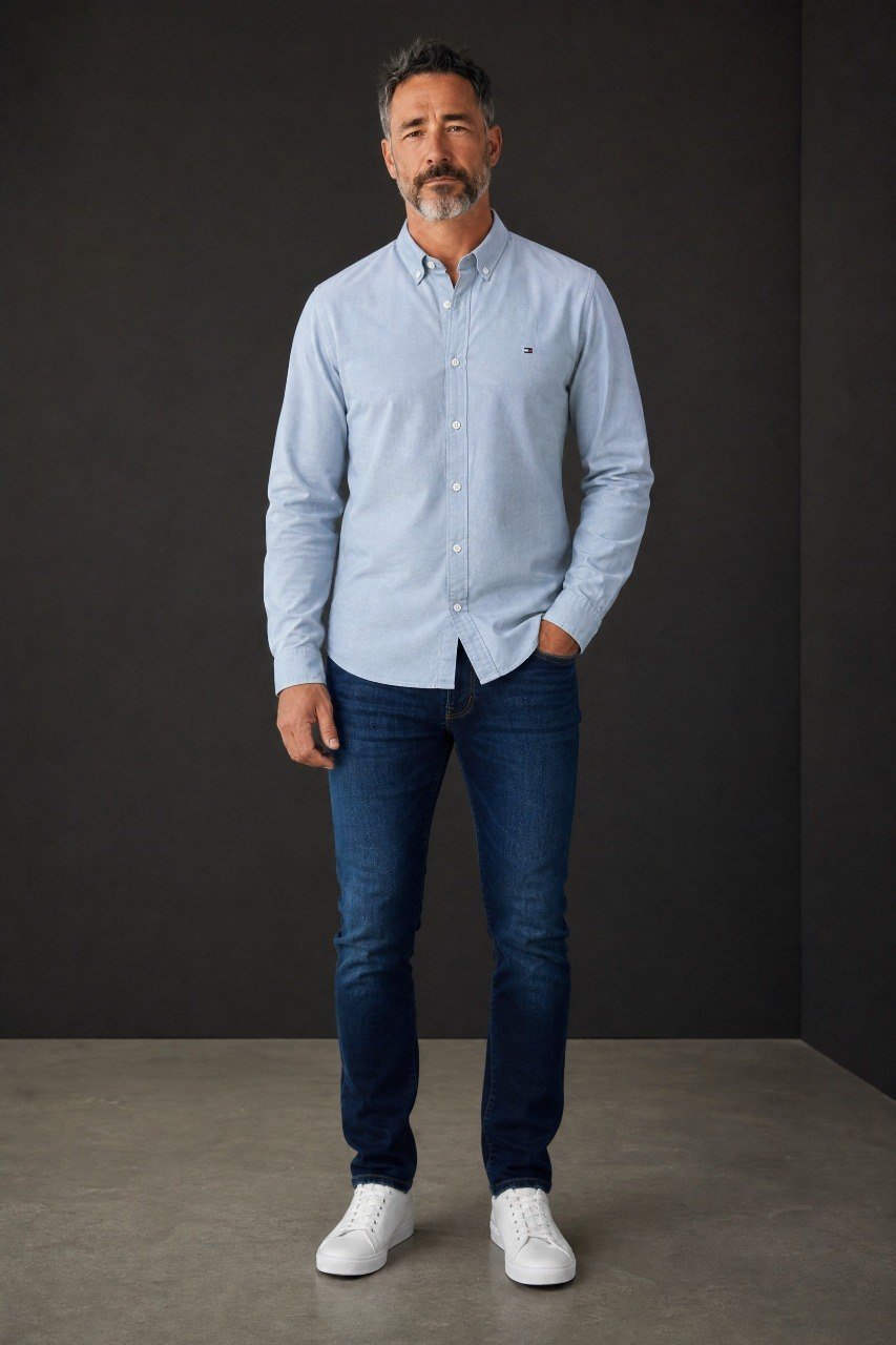 Tommy Hilfiger Premium Oxford Button-Down Shirt for Men β Relaxed Fit Smart Casual Long Sleeve Shirt πβ¨