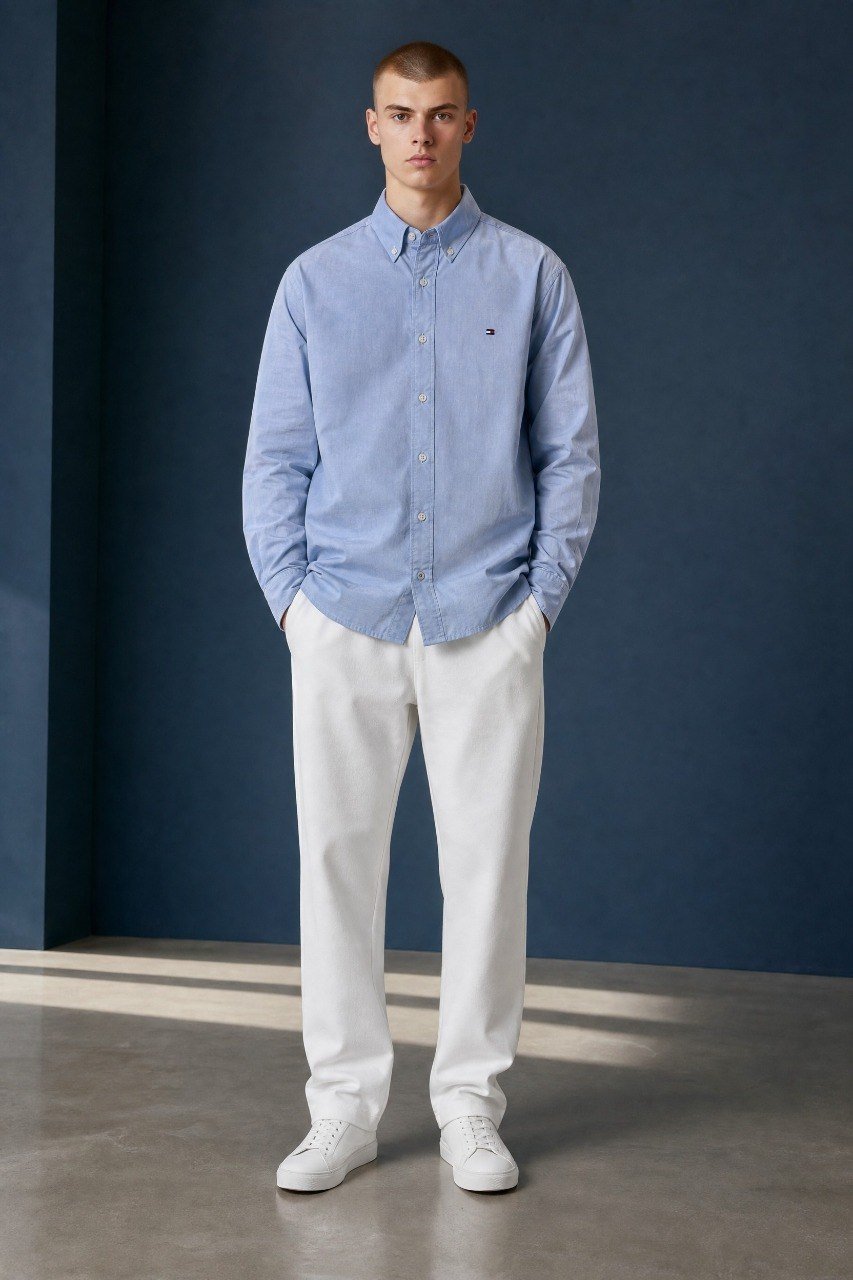 Tommy Hilfiger Premium Oxford Button-Down Shirt for Men β Relaxed Fit Smart Casual Long Sleeve Shirt πβ¨