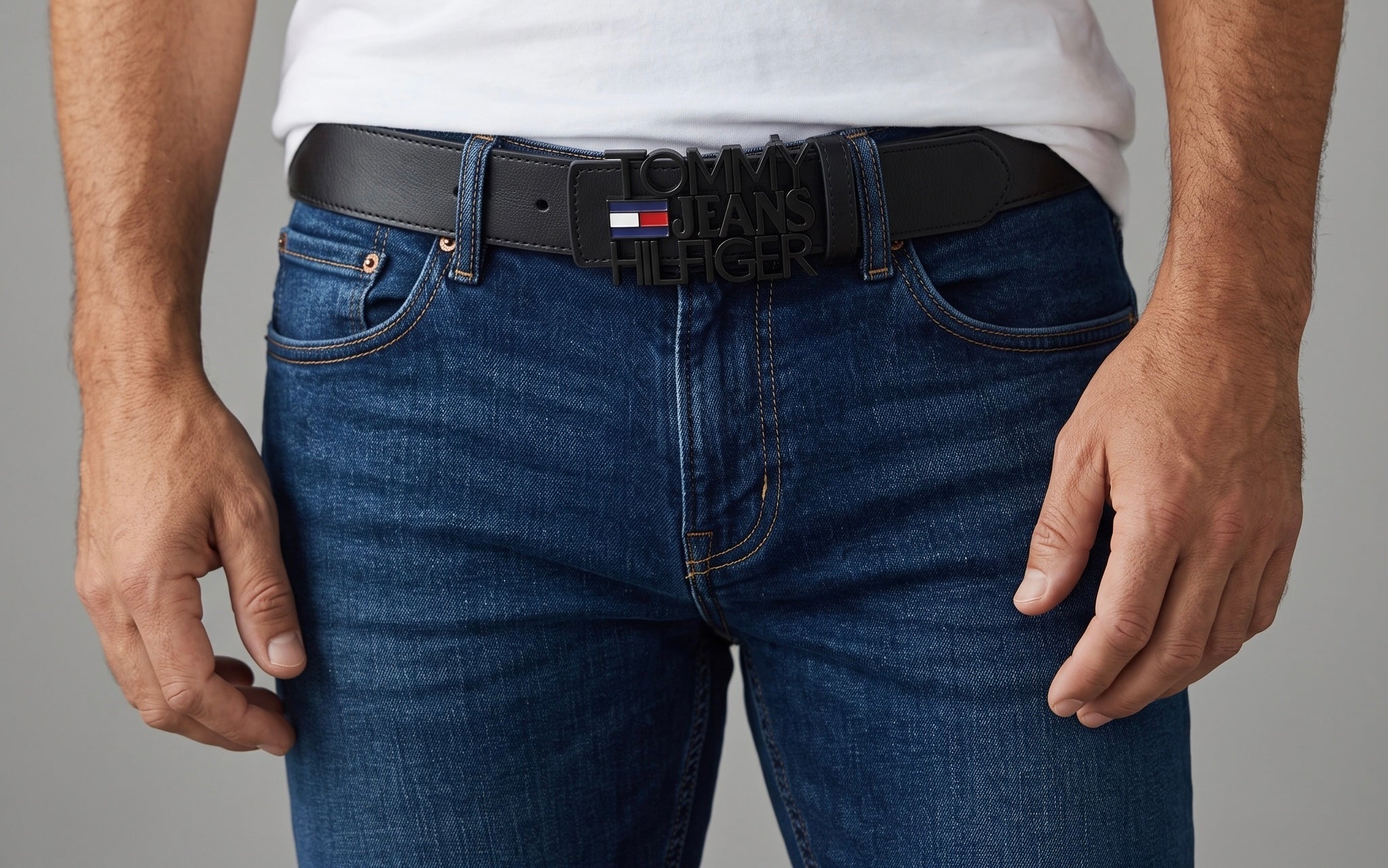 Tommy Jeans Logo Buckle Belt β Black Classic Men's π€ 115 cm