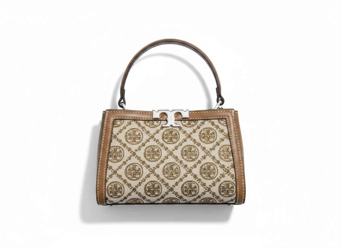 Tory Burch Monogram Canvas Mini Top Handle Bag β Beige Luxury Classic π€β¨